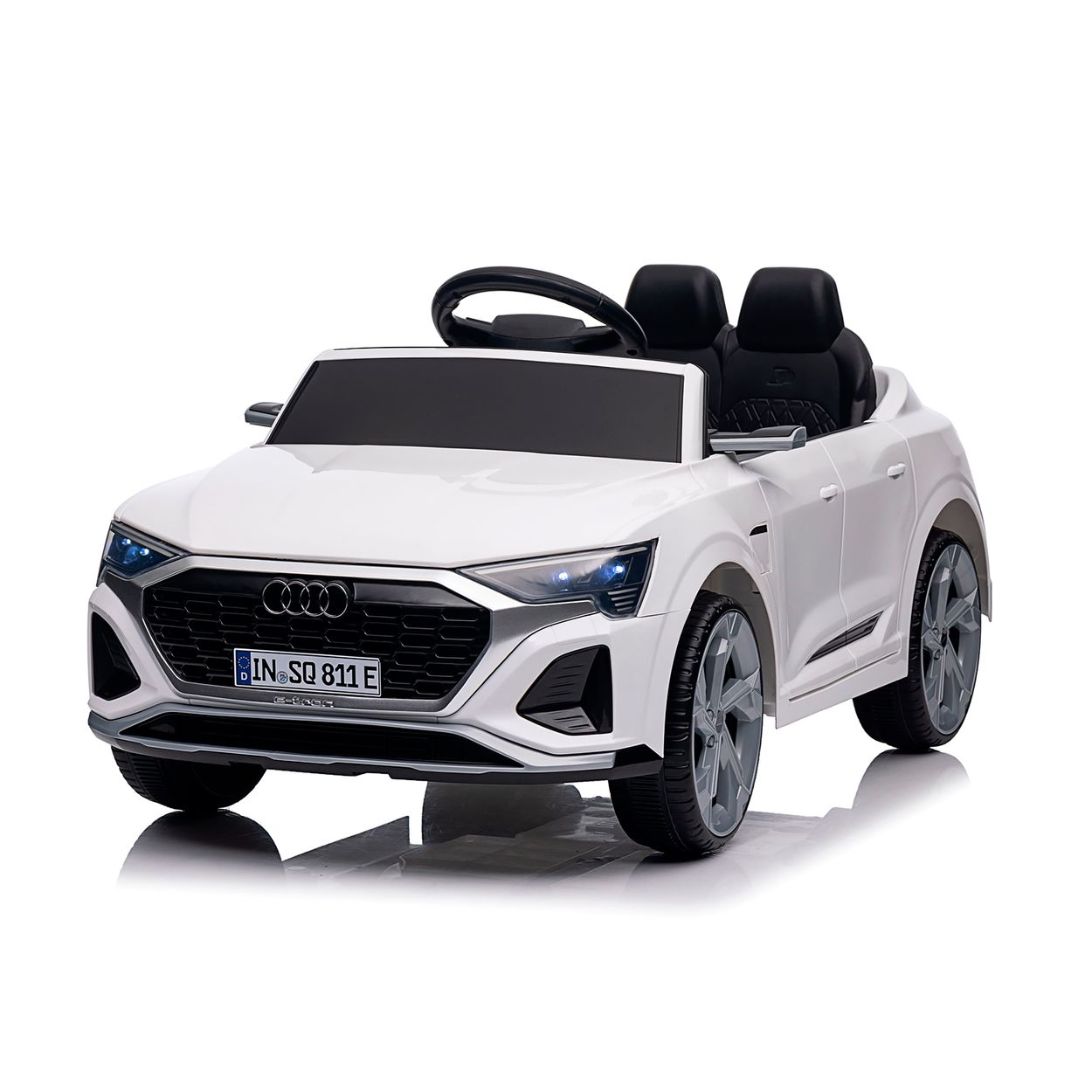 Chipolino Kinder Elektroauto SUV Audi SQ8 Fernbedienung Doppelmotorantrieb Gurt wei&szlig; 