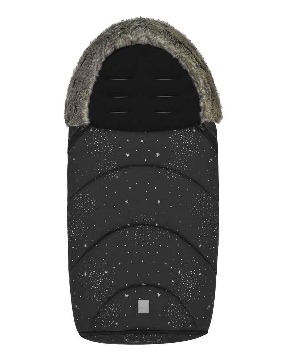 Kikka boo Fu&szlig;sack Trendy f&uuml;r Kinderwagen, &Ouml;ffnung am Fu&szlig;bereich, Rei&szlig;verschluss schwarz 