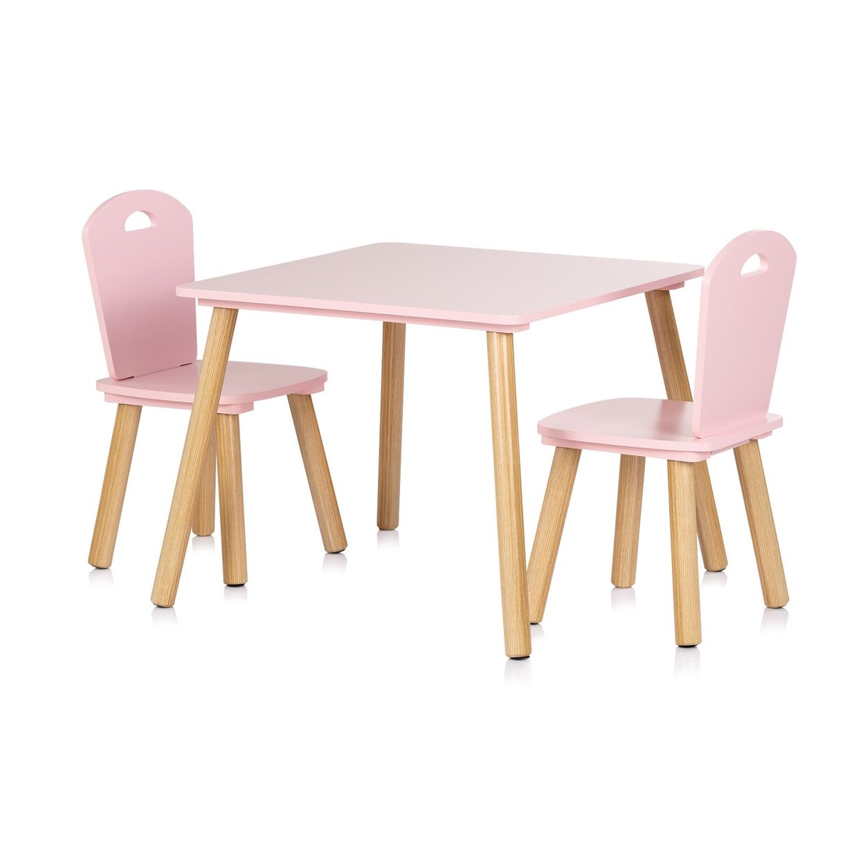 Chipolino Kinder Tischset Holztisch, 2 Holzst&uuml;hle, Kindersitzgruppe, 3-teilig pink 