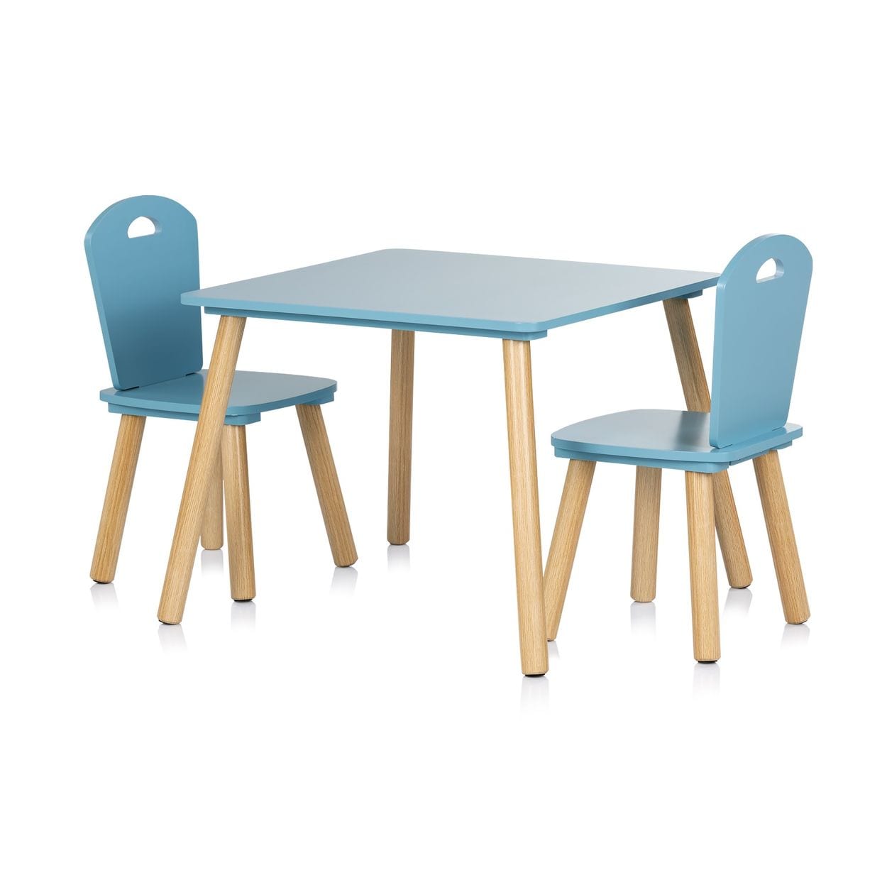 Chipolino Kinder Tischset Holztisch, 2 Holzst&uuml;hle, Kindersitzgruppe, 3-teilig blau 