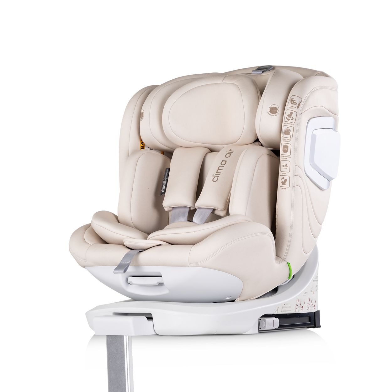 Chipolino Kindersitz Clima Air i-Size (40-150 cm) Isofix L&uuml;ftungs-Heizfunktion beige 