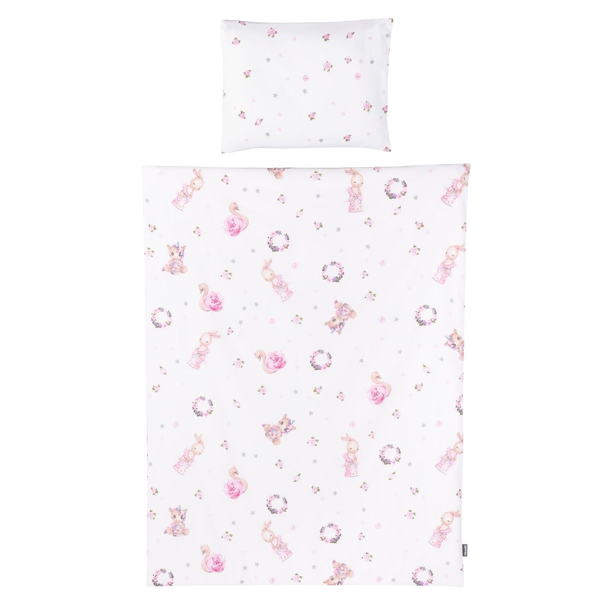 Chipolino 5-teiliges Bettw&auml;sche Set, Decke 95 x 125 cm Kissen 35 x 45 cm rosa wei&szlig; 