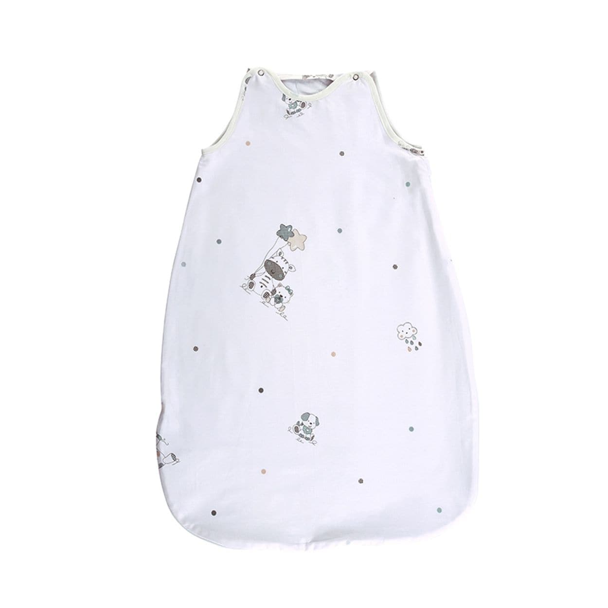 Lorelli Baby Winterschlafsack 85 cm 100% Baumwolle, 2,5 TOG, Ma&szlig;e 80 x 45 x 3 cm wei&szlig; gr&uuml;n 