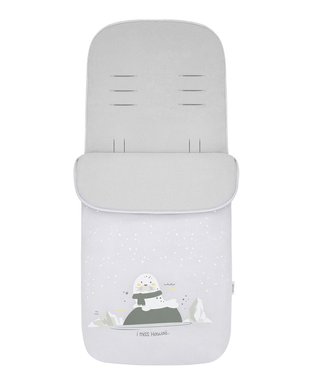 Kikkaboo Kinderwagen Fu&szlig;sack Polar Friends Rei&szlig;verschluss warmes Fleecefutter hellgrau 