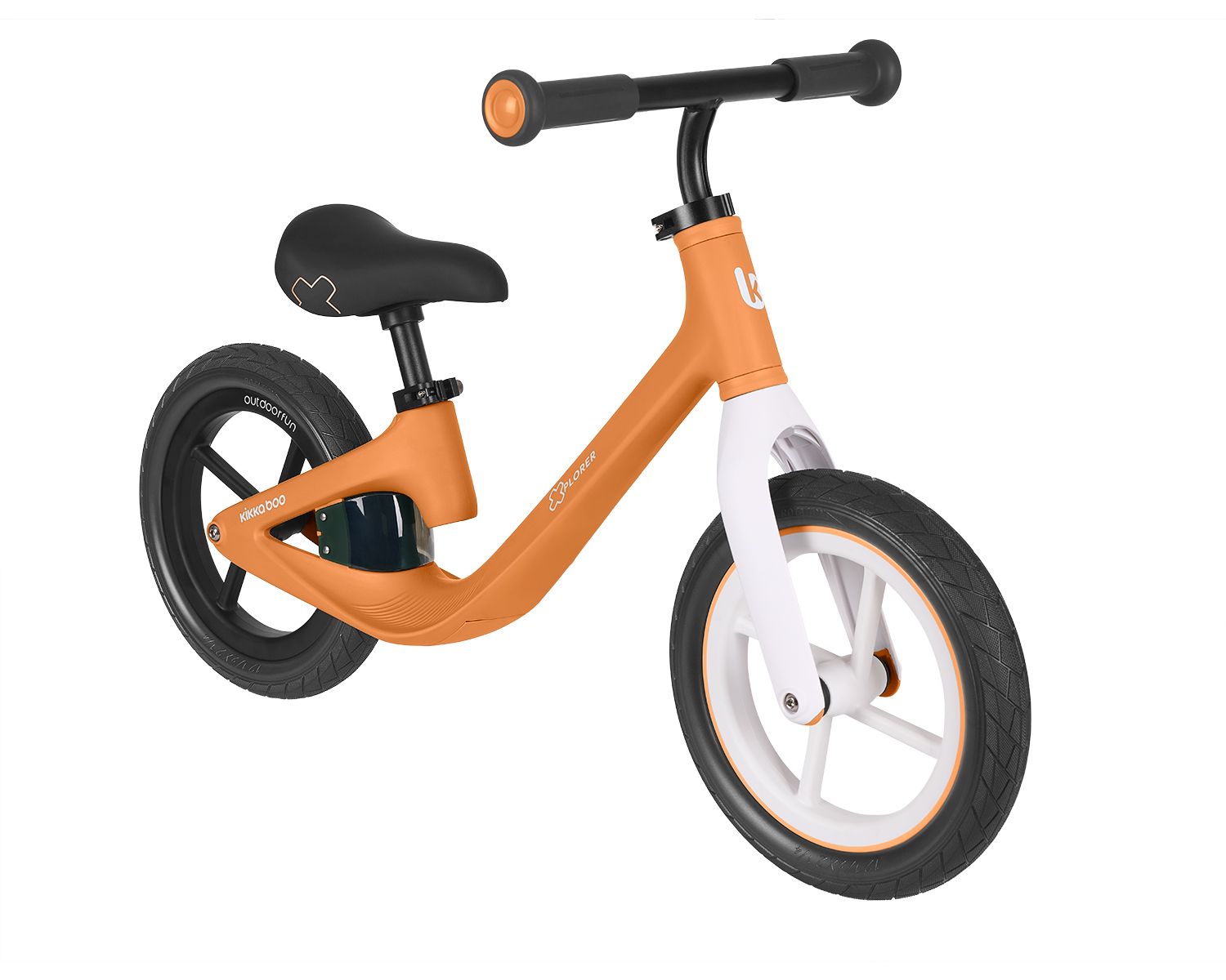 Kikka boo Laufrad Xplorer 12 Zoll, h&ouml;henverstellbarer Lenker und Sitz, Griffe orange 