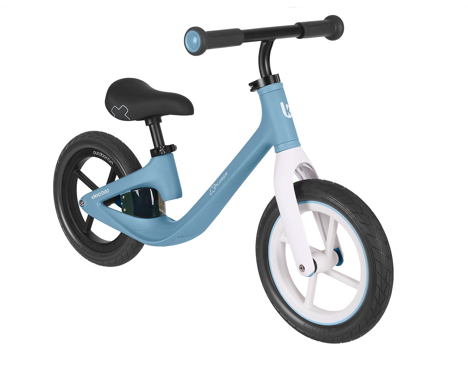 Kikka boo Laufrad Xplorer 12 Zoll, h&ouml;henverstellbarer Lenker und Sitz, Griffe blau 