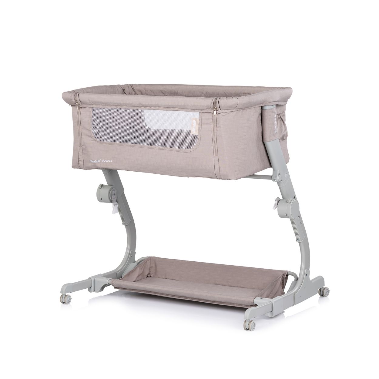 Chipolino Beistellbett Eleganza Matratze h&ouml;henverstellbar klappbar R&auml;der Tasche beige 