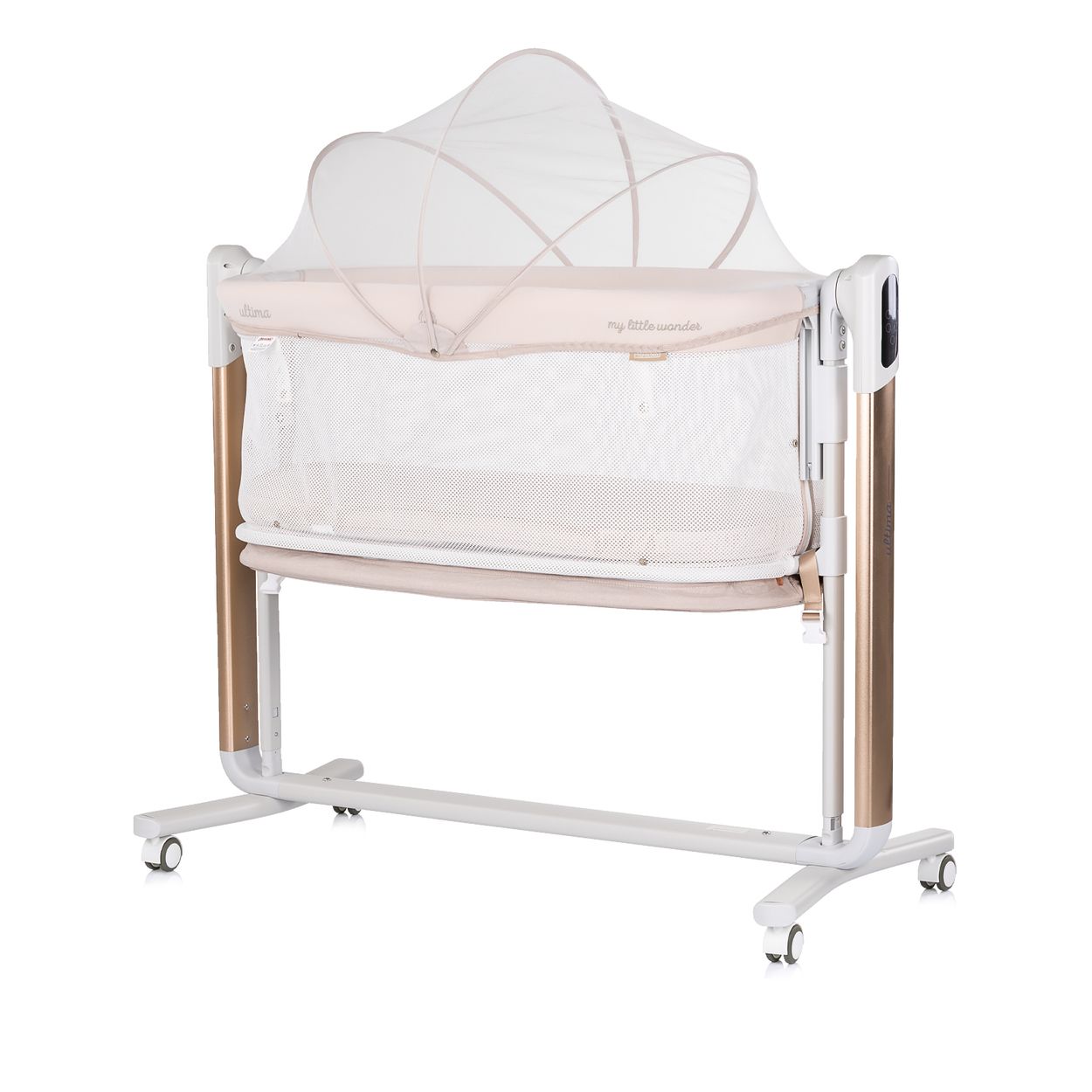 Chipolino Babywiege elektrisch Ultima Beistellbett Schaukelfunktion Musik Timer beige 