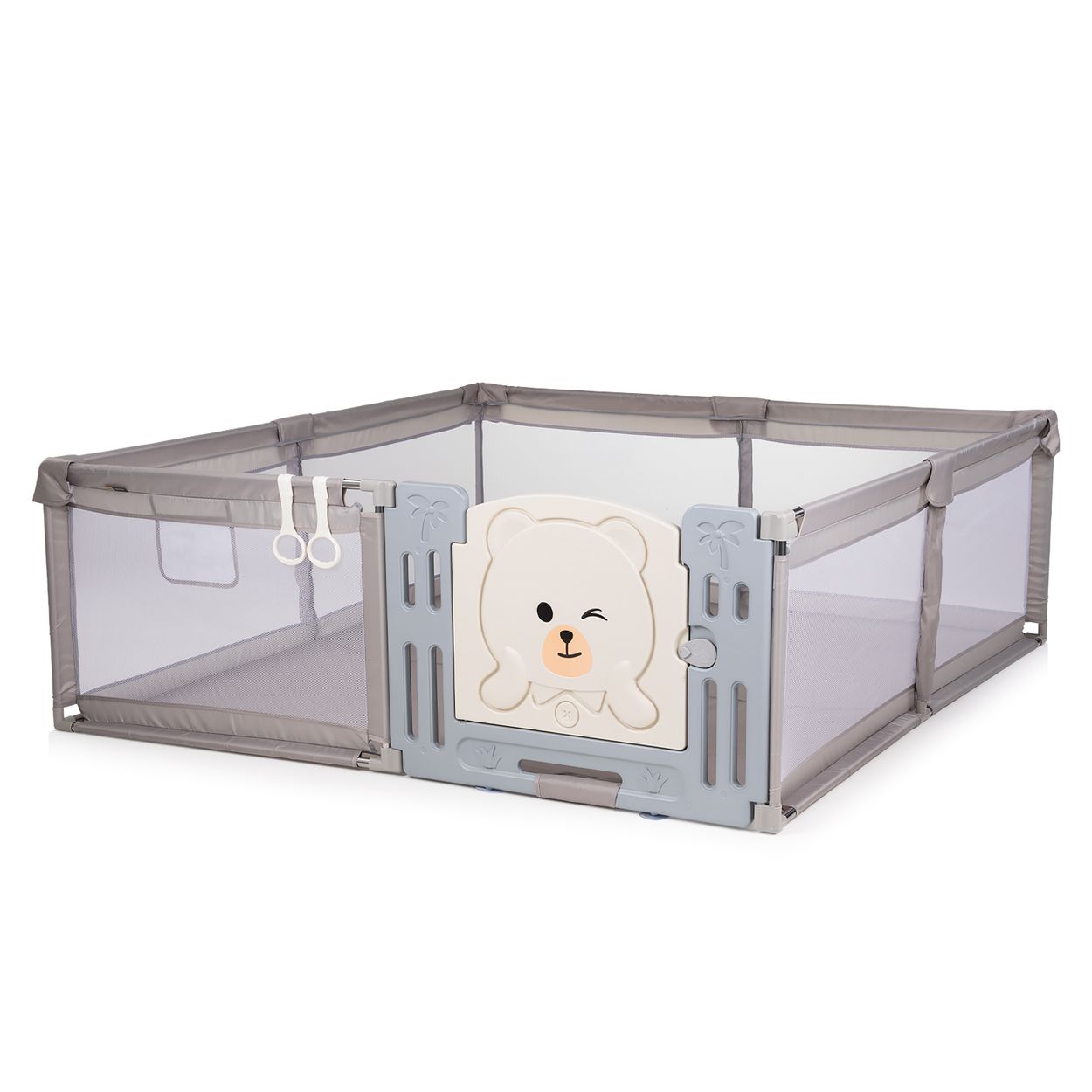 Chipolino Laufstall Amico Set Spielmatte 180 x 200 cm Halteringe T&uuml;re ab 1 Jahr beige 