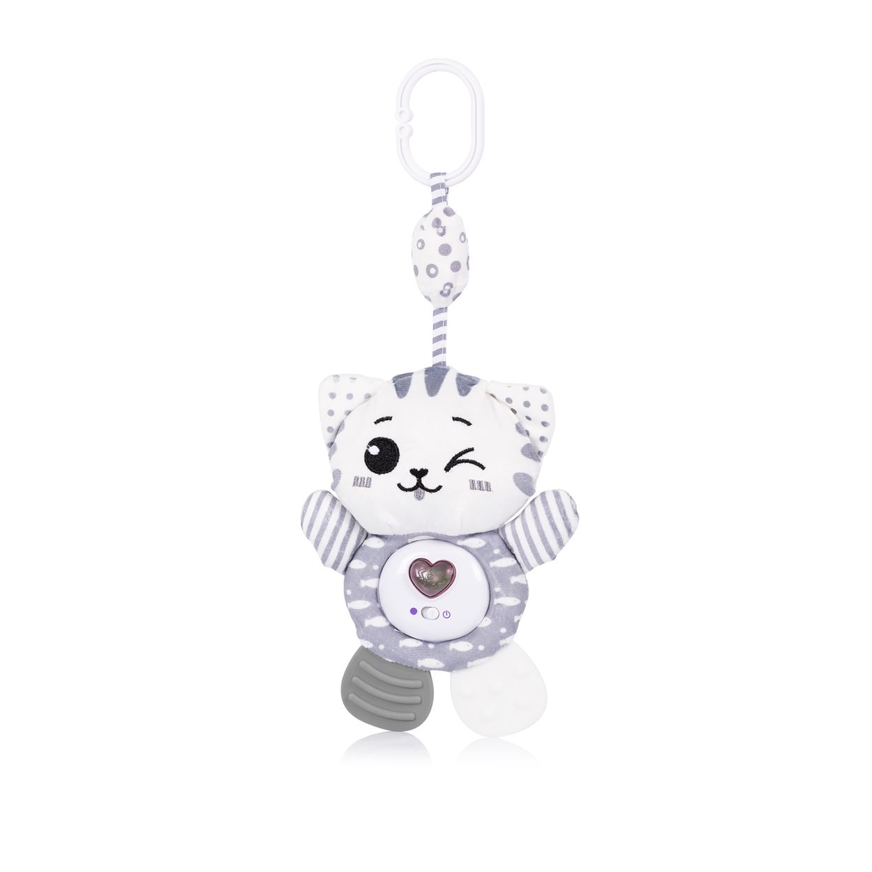 Chipolino Musikmobile kleine Tiere Pl&uuml;sch Lieder Musik Licht Bei&szlig;ring ab Geburt grau 