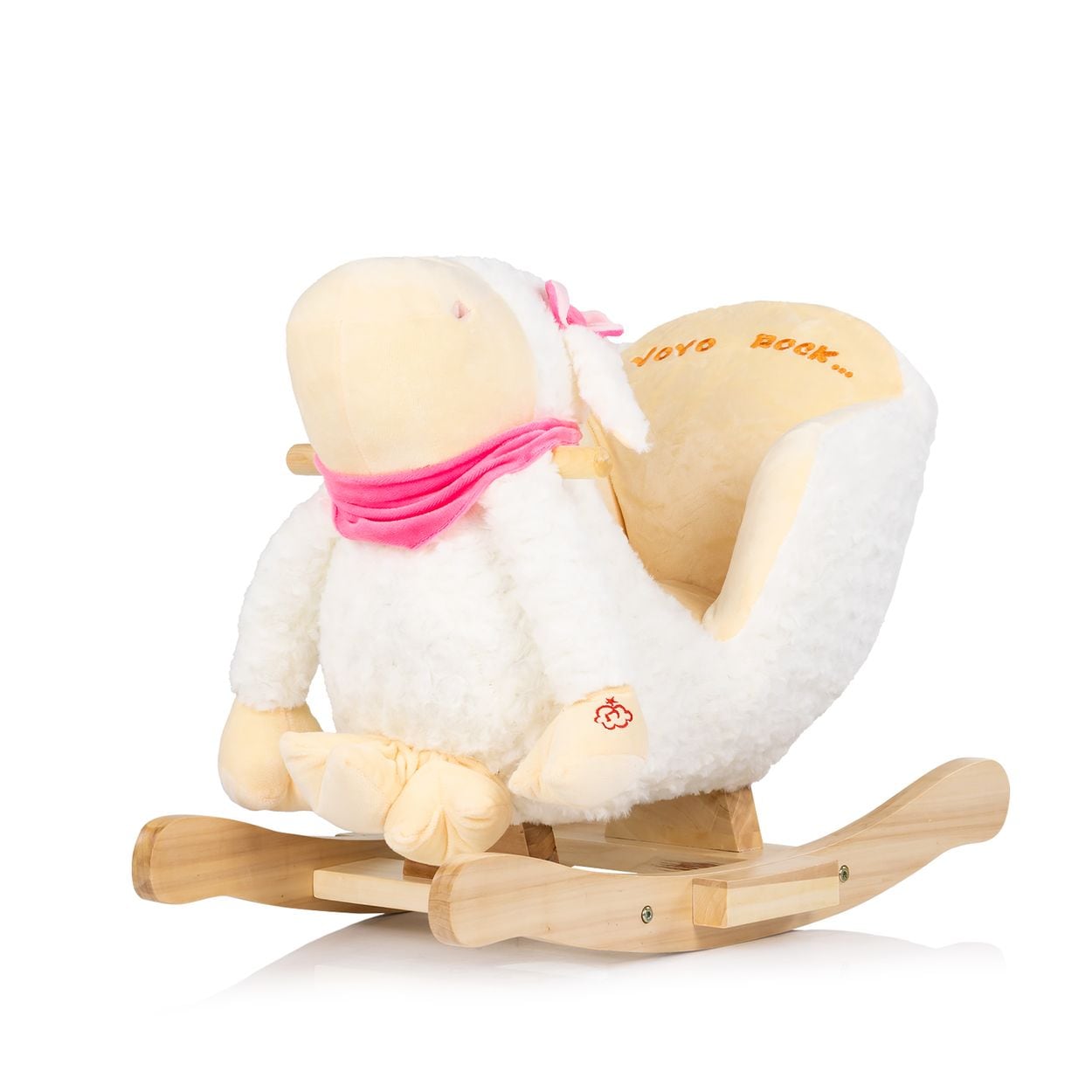 Chipolino Schaukeltier Sitz Musik Holz Pl&uuml;sch Handgriffe Fu&szlig;st&uuml;tze ab 10 Monate wei&szlig; 