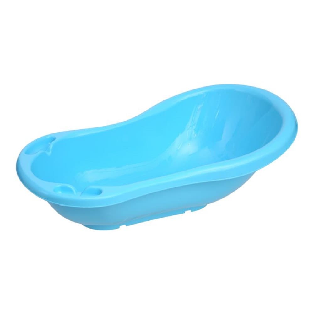 Lorelli Babybadewanne mit Ablagef&auml;cher, 84 cm lang, ergonomische Form ab Geburt hellblau 