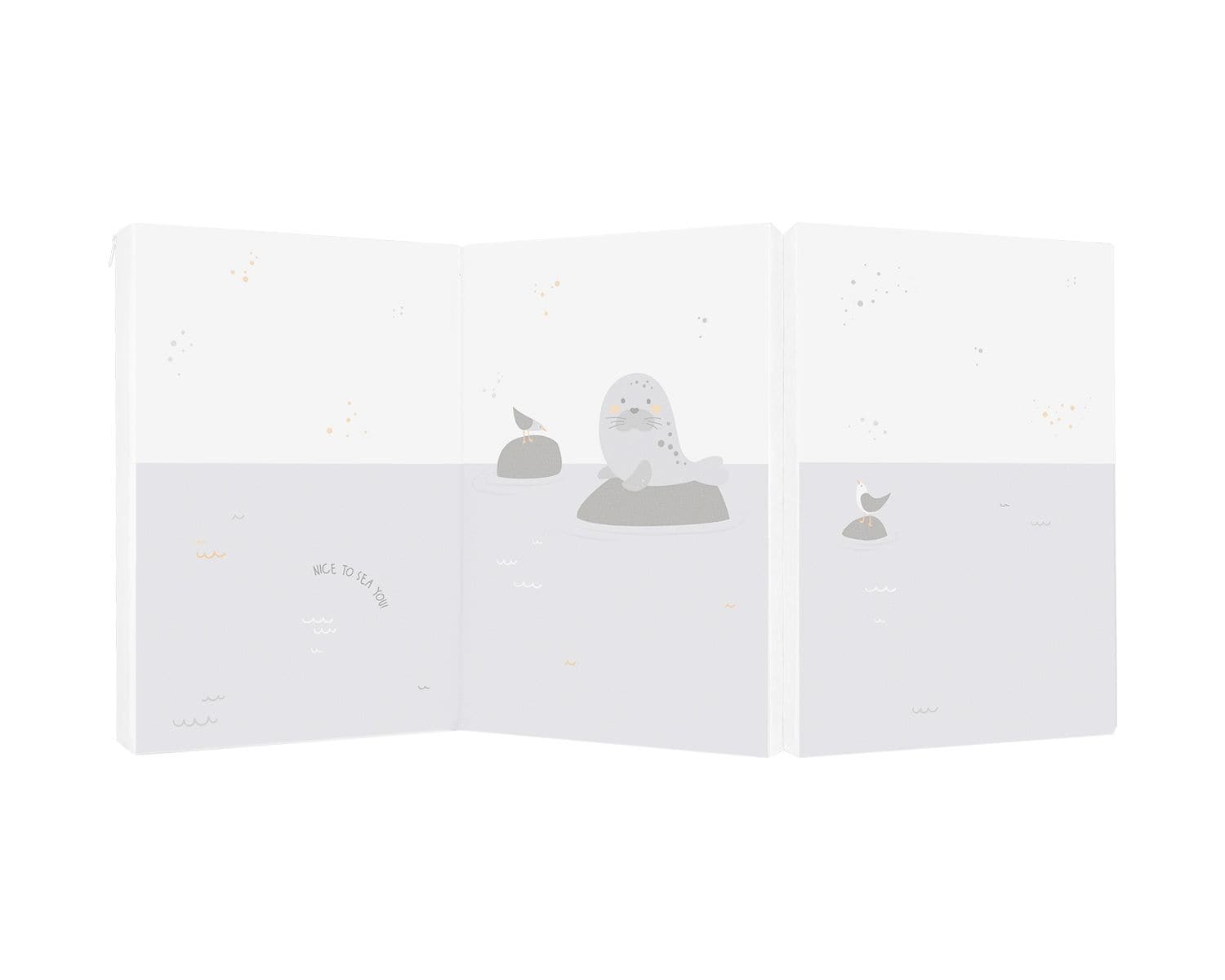 Kikka boo Babybett Faltmatratze Tiere 120 x 60 x 5 cm Baumwolle Rei&szlig;verschluss grau 