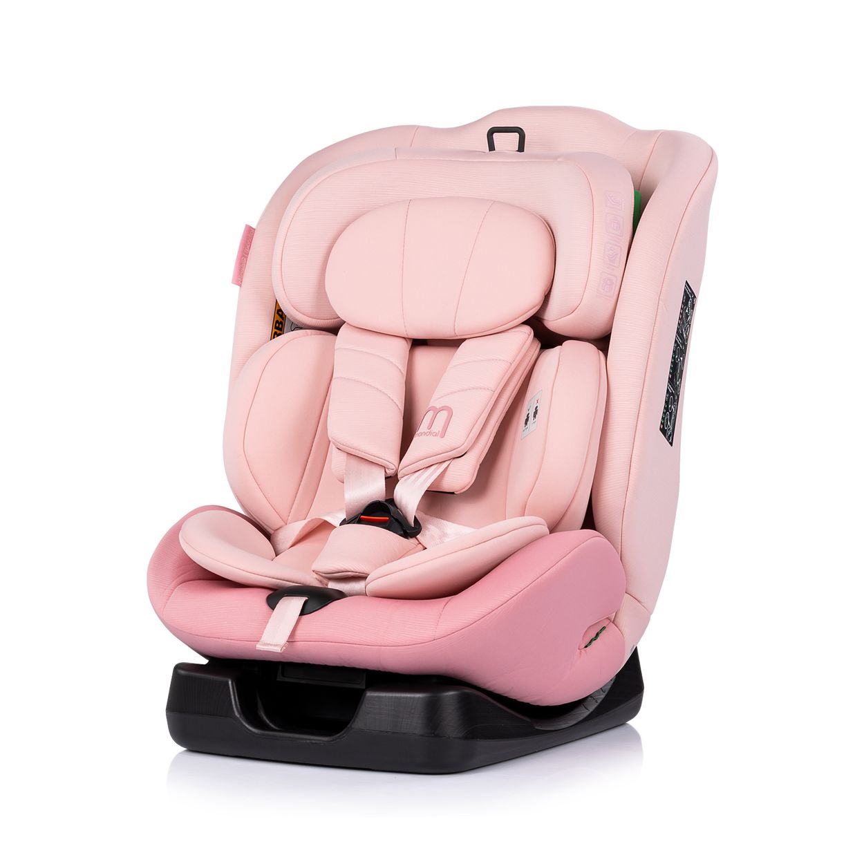 Chipolino Kindersitz Mondial i-Size (40-150cm) Liegeposition Kopfst&uuml;tze Gurt rosa 