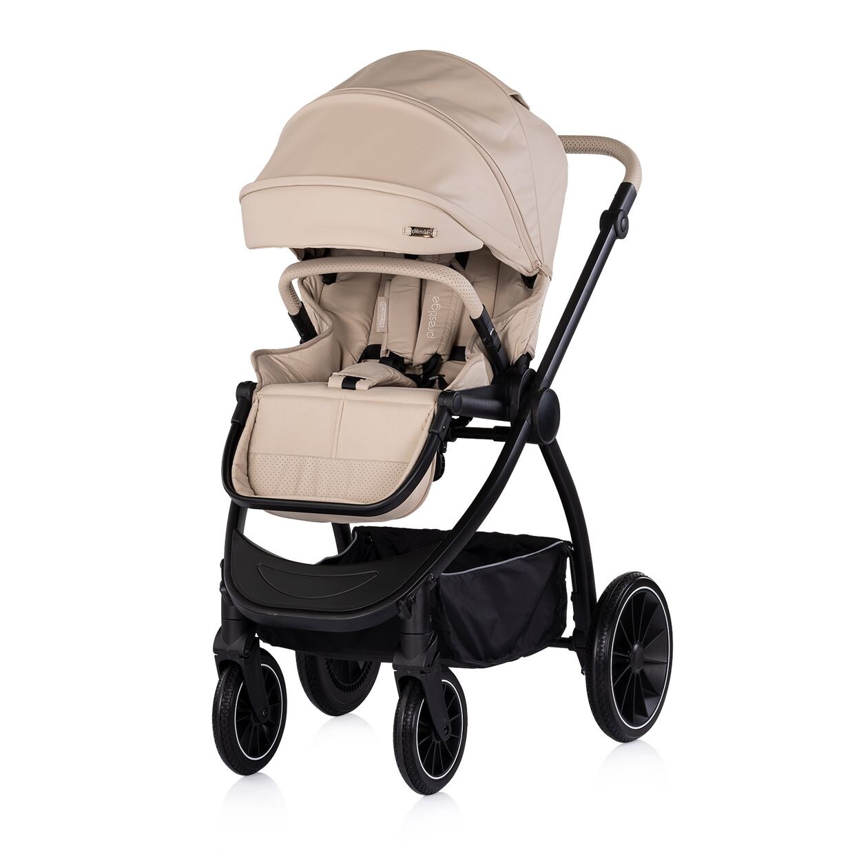 Kombikinderwagen 3 in 1 Prestige Babywanne Rucksack i-Size Babyschale hellbraun