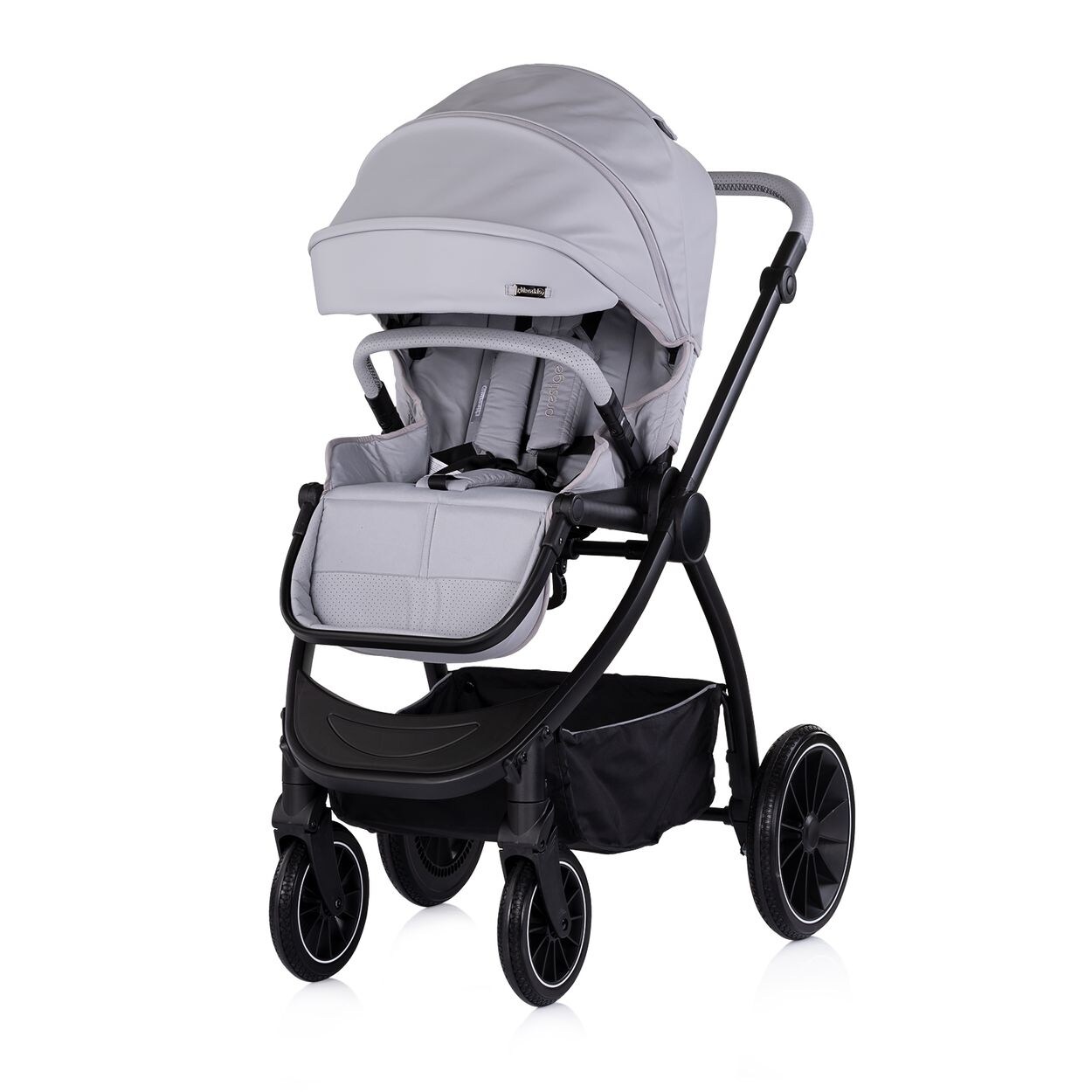 Kombikinderwagen 3 in 1 Prestige Babywanne Rucksack i-Size Babyschale hellgrau