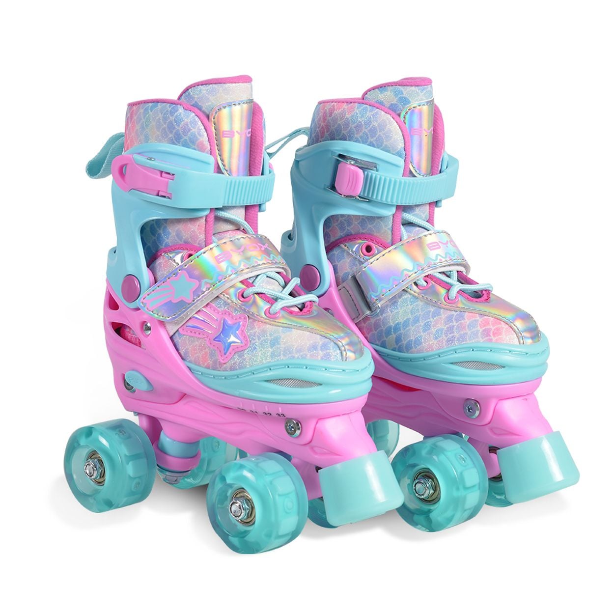 Byox Rollschuhe Ariel, leuchtende PU-Rollen, ABEC-5 Lager, verschiedene Gr&ouml;&szlig;en Gr&ouml;&szlig;e XS (26-29) 