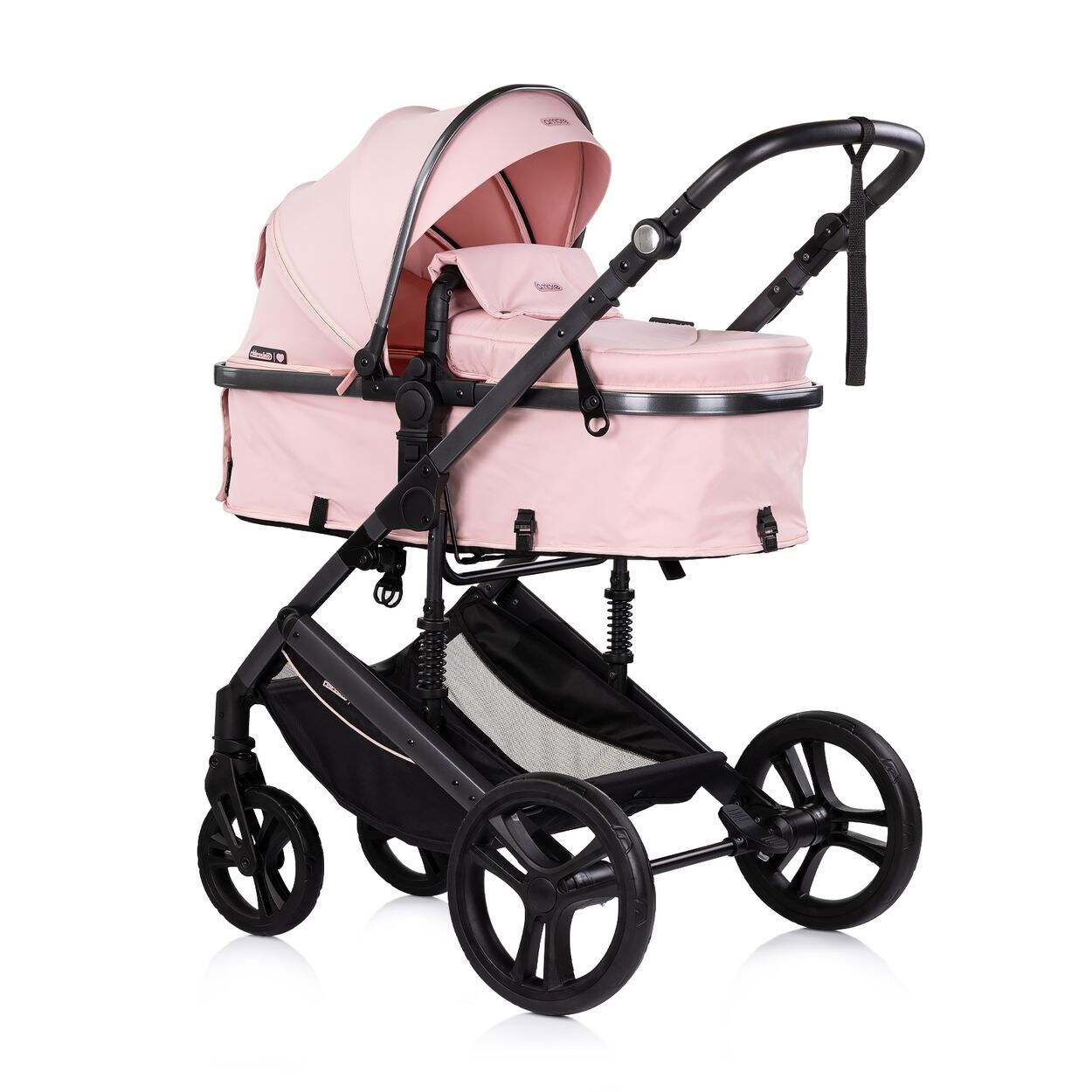 Kinderwagen 2 in 1 Amore Getränkehalter Wickeltasche Fußabdeckung Korb rosa pink