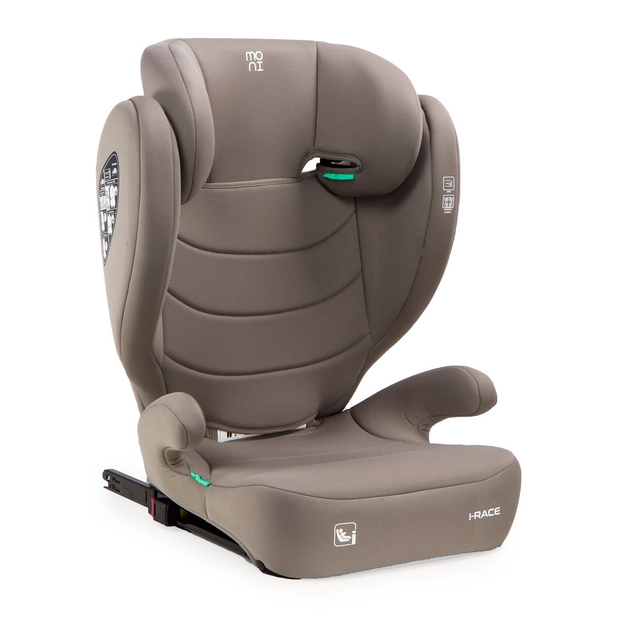 Kindersitz i-Race i-Size 100-150 cm Isofix Rückenlehne abnehmbar Kopfstütze braun