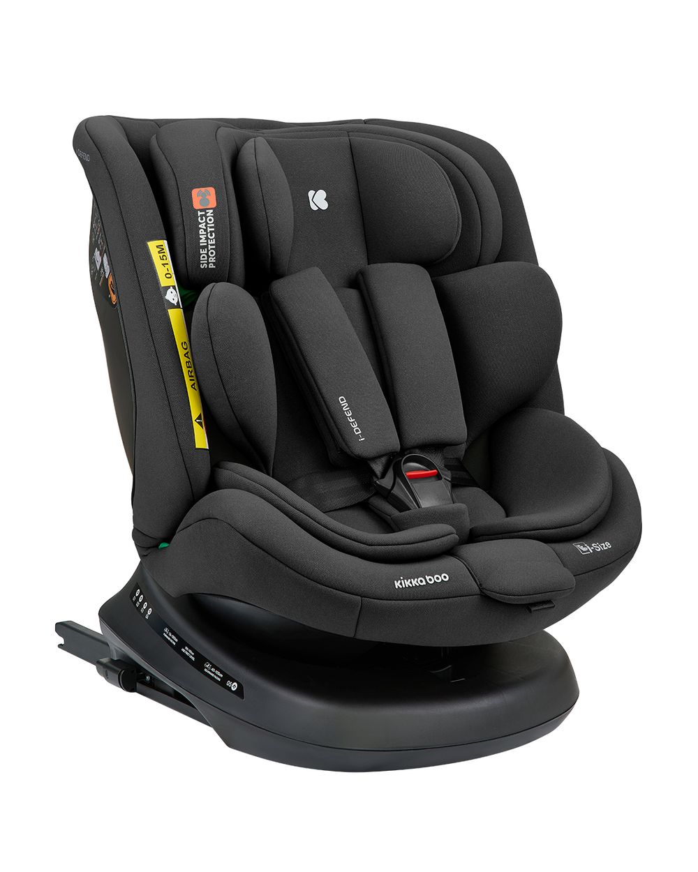 Kikka boo Kindersitz i-Defend i-Size (40-150cm) Isofix, 360 Grad Drehung, SPS schwarz 