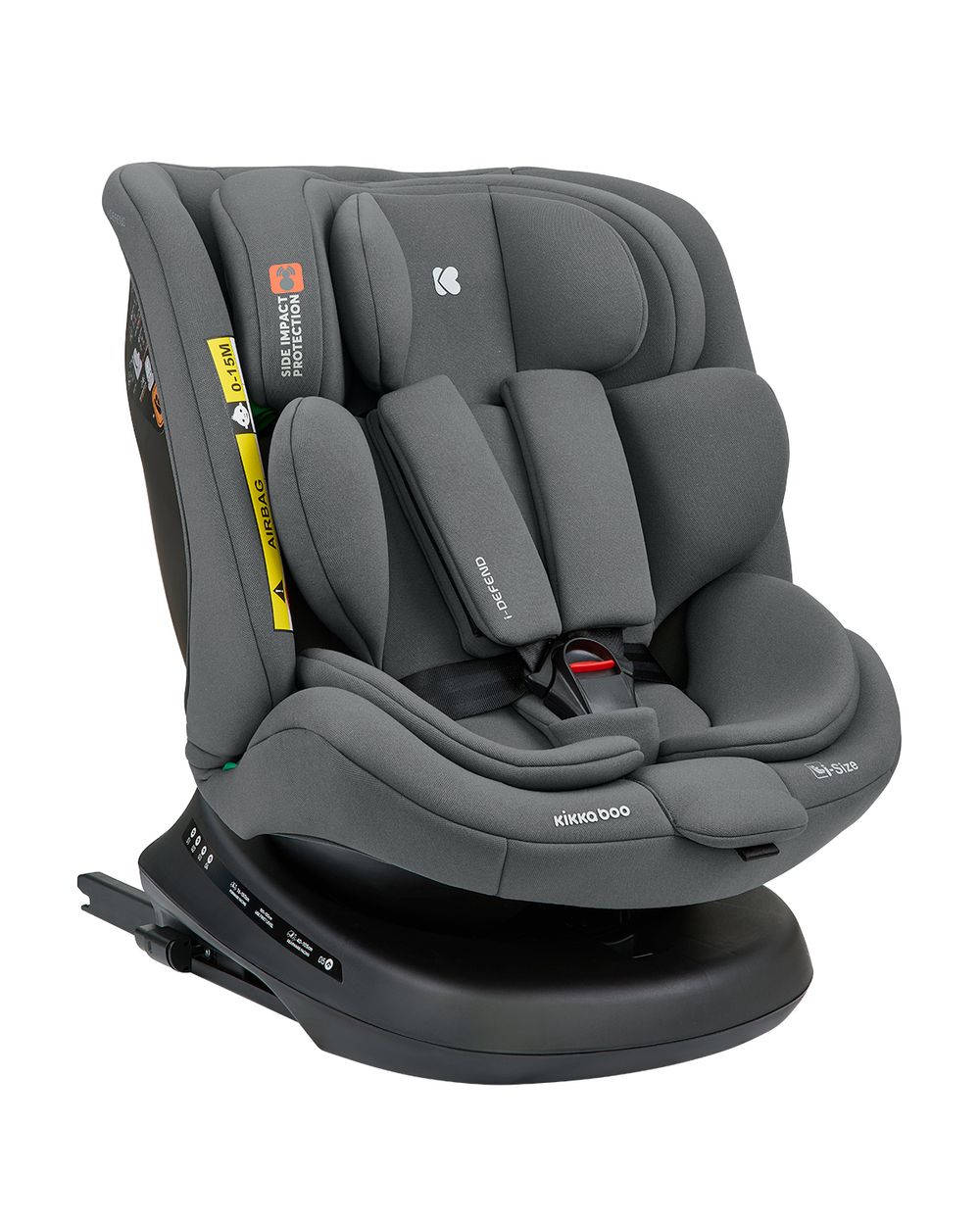 Kikka boo Kindersitz i-Defend i-Size (40-150cm) Isofix, 360 Grad Drehung, SPS grau 