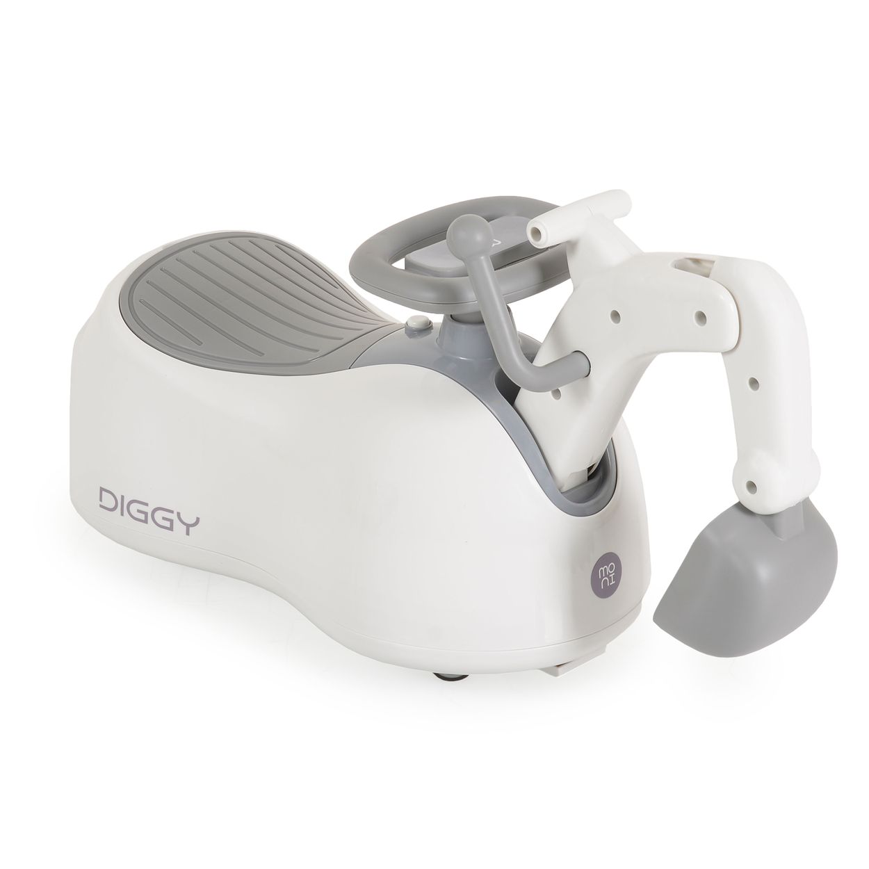 Moni T&ouml;pfchen 4 in 1 Diggy Bagger, Rutscher, Schaukelspielzeug, Licht, Musik wei&szlig; 