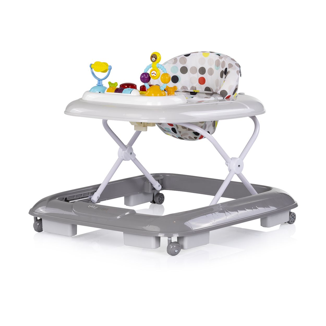 Chipolino Lauflernhilfe Baby Steps Musik Spielpanel R&auml;der Stopper klappbar Licht grau 