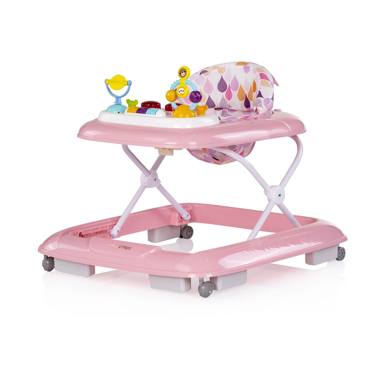 Chipolino Lauflernhilfe Baby Steps Musik Spielpanel R&auml;der Stopper klappbar Licht rosa 