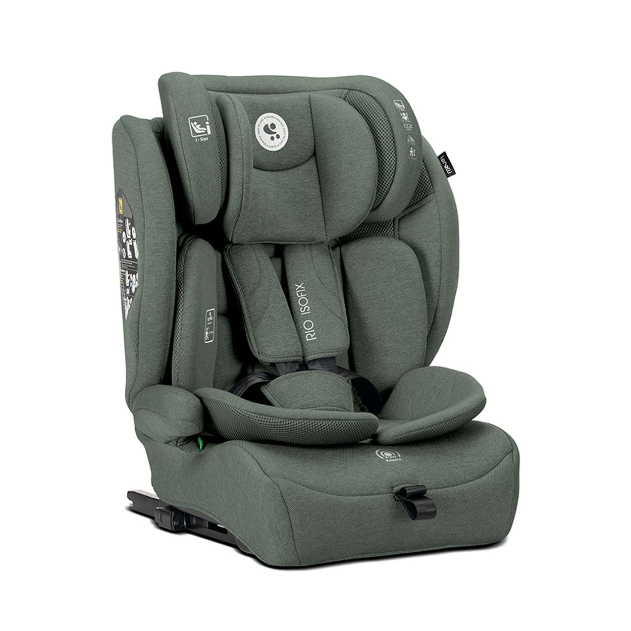 Lorelli Kindersitz Rio i-Size (76 - 150 cm) Isofix Top Tether Kissen verstellbar dunkelgr&uuml;n 
