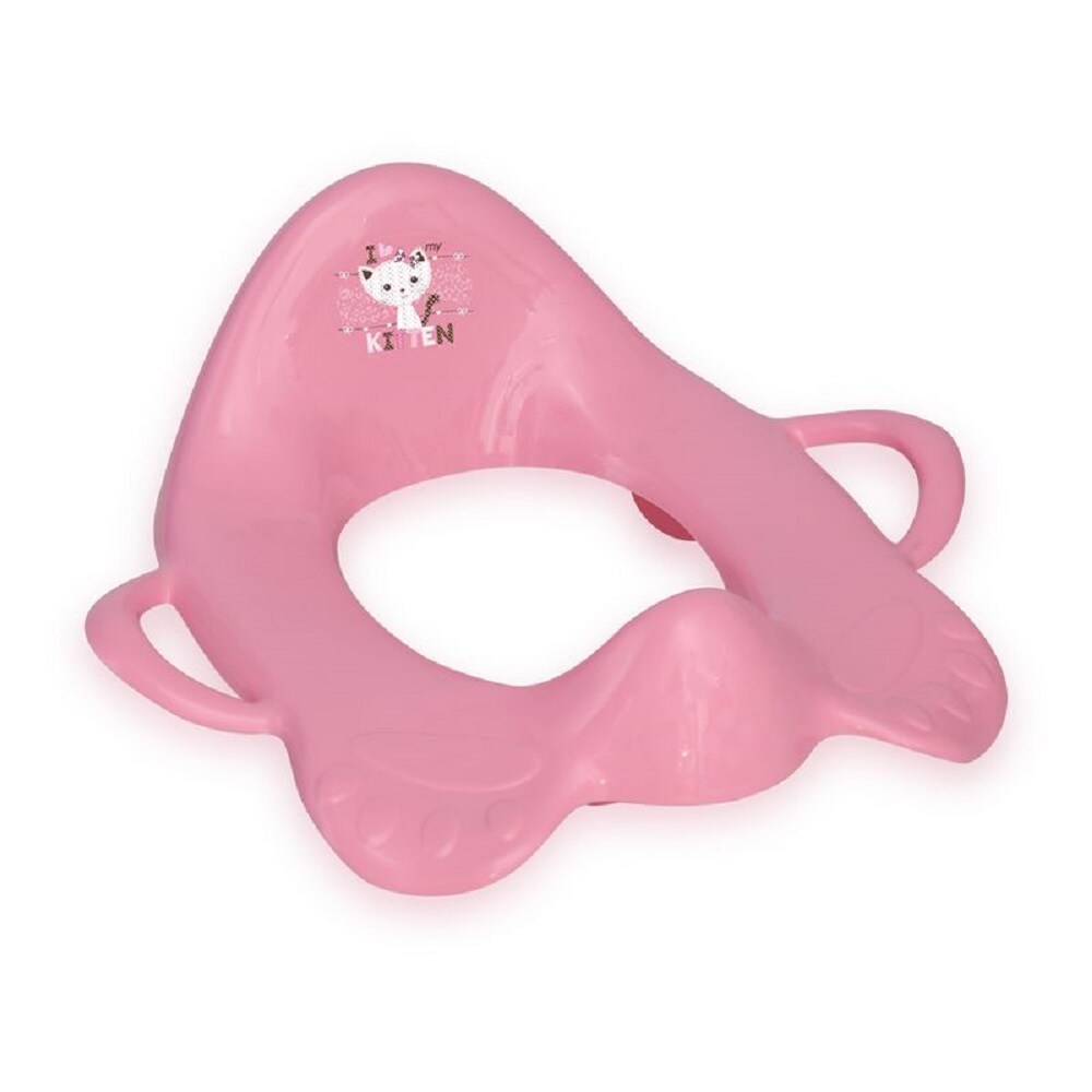 Lorelli Toilettenaufsatz Toilettensitz mit Griffe Spritzschutz ergonomische Form rosa 