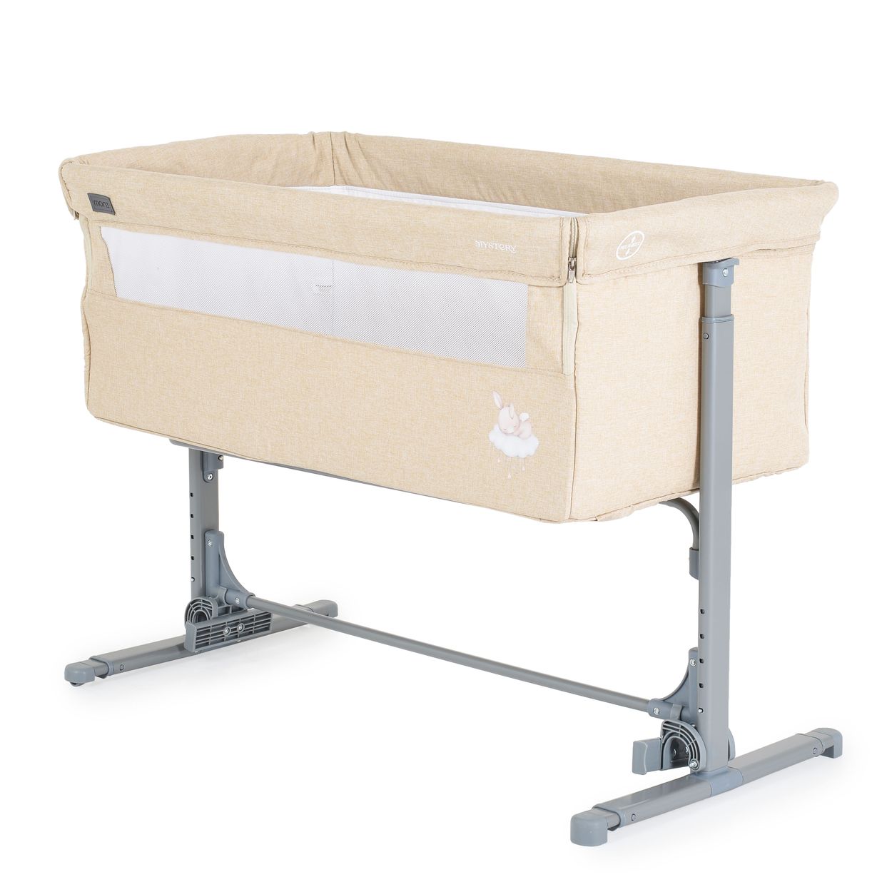 Moni Beistellbett Mystery Babywiege Schaukelfunktion 5-fach h&ouml;henverstellbar beige 