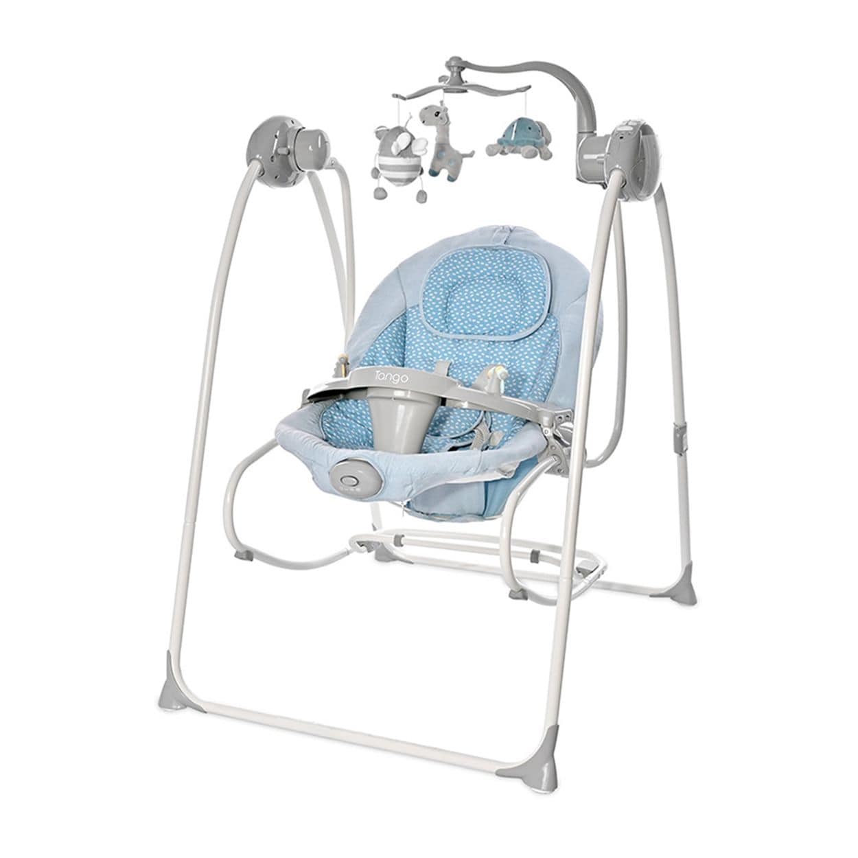 Lorelli Babywippe elektrisch Tango 2 in 1, Fernbedienung, MP3, Timer, Mobile hellblau 