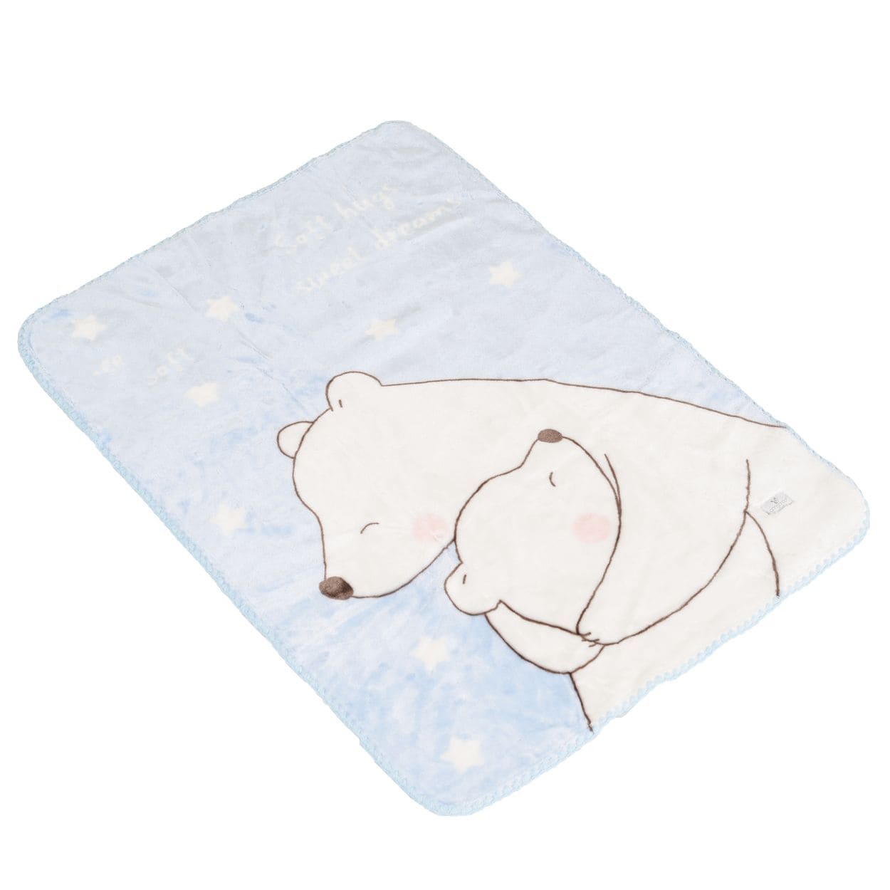 Cangaroo Babydecke 110 x 80 cm Softy Sweet B&auml;renmotiv Kuscheldecke Schmusedecke blau 