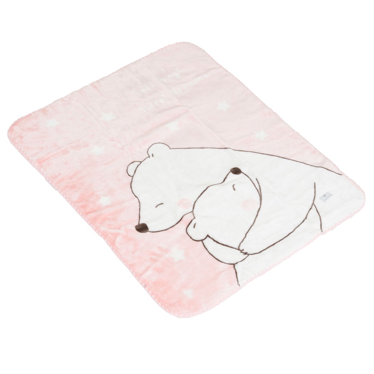 Cangaroo Babydecke 110 x 80 cm Softy Sweet B&auml;renmotiv Kuscheldecke Schmusedecke rosa 