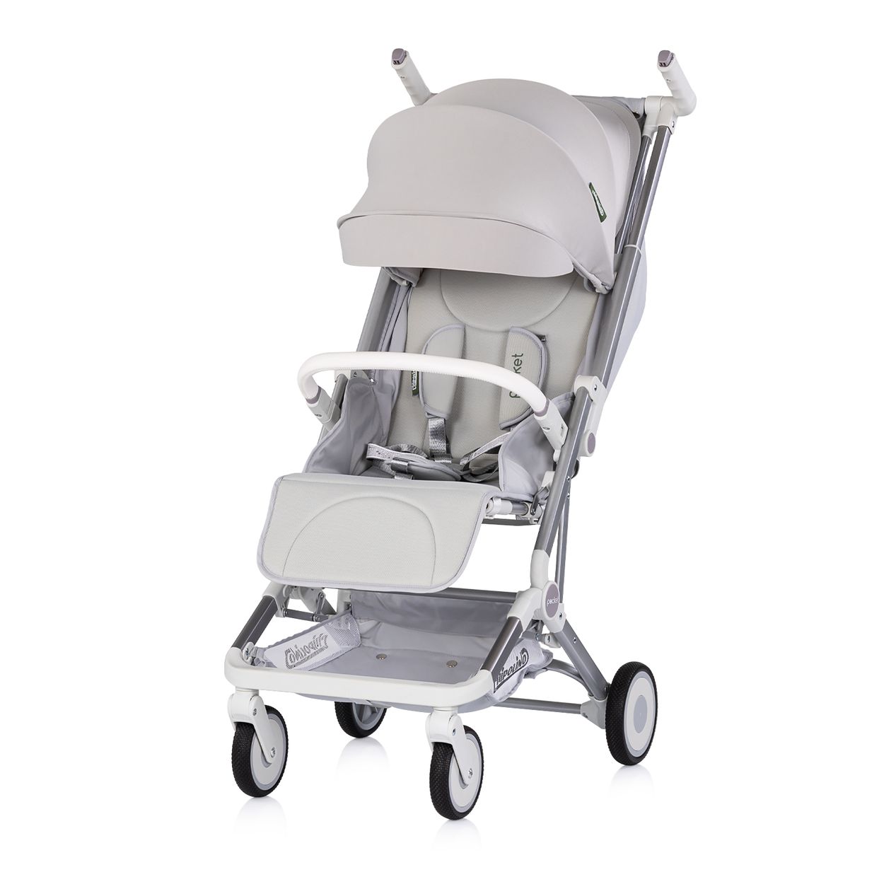 Chipolino Kinderwagen Buggy Pocket klappbar Korb Frontb&uuml;gel Sonnendach bis 22 kg grau 