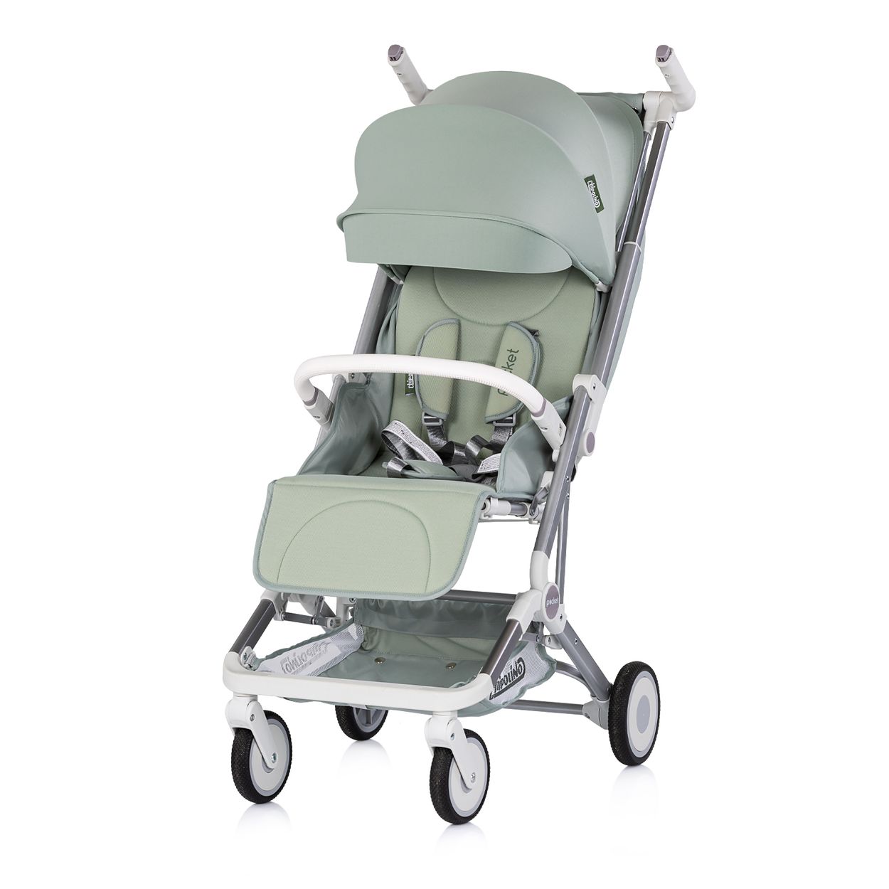 Chipolino Kinderwagen Buggy Pocket klappbar Korb Frontb&uuml;gel Sonnendach bis 22 kg gr&uuml;n 