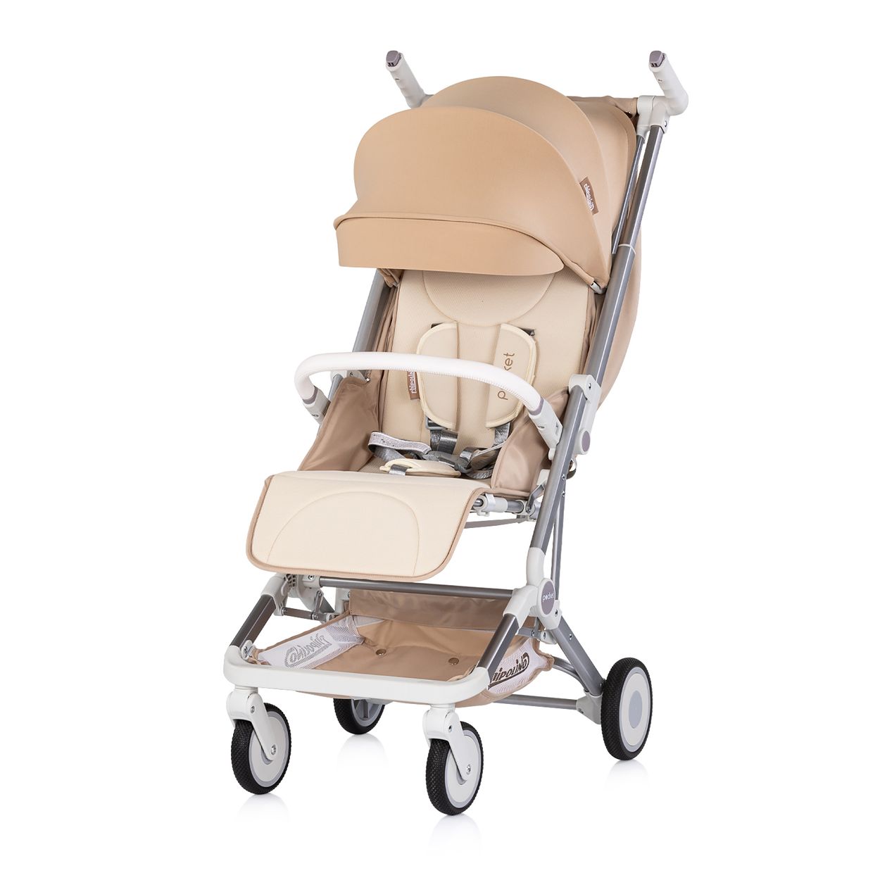 Chipolino Kinderwagen Buggy Pocket klappbar Korb Frontb&uuml;gel Sonnendach bis 22 kg beige 
