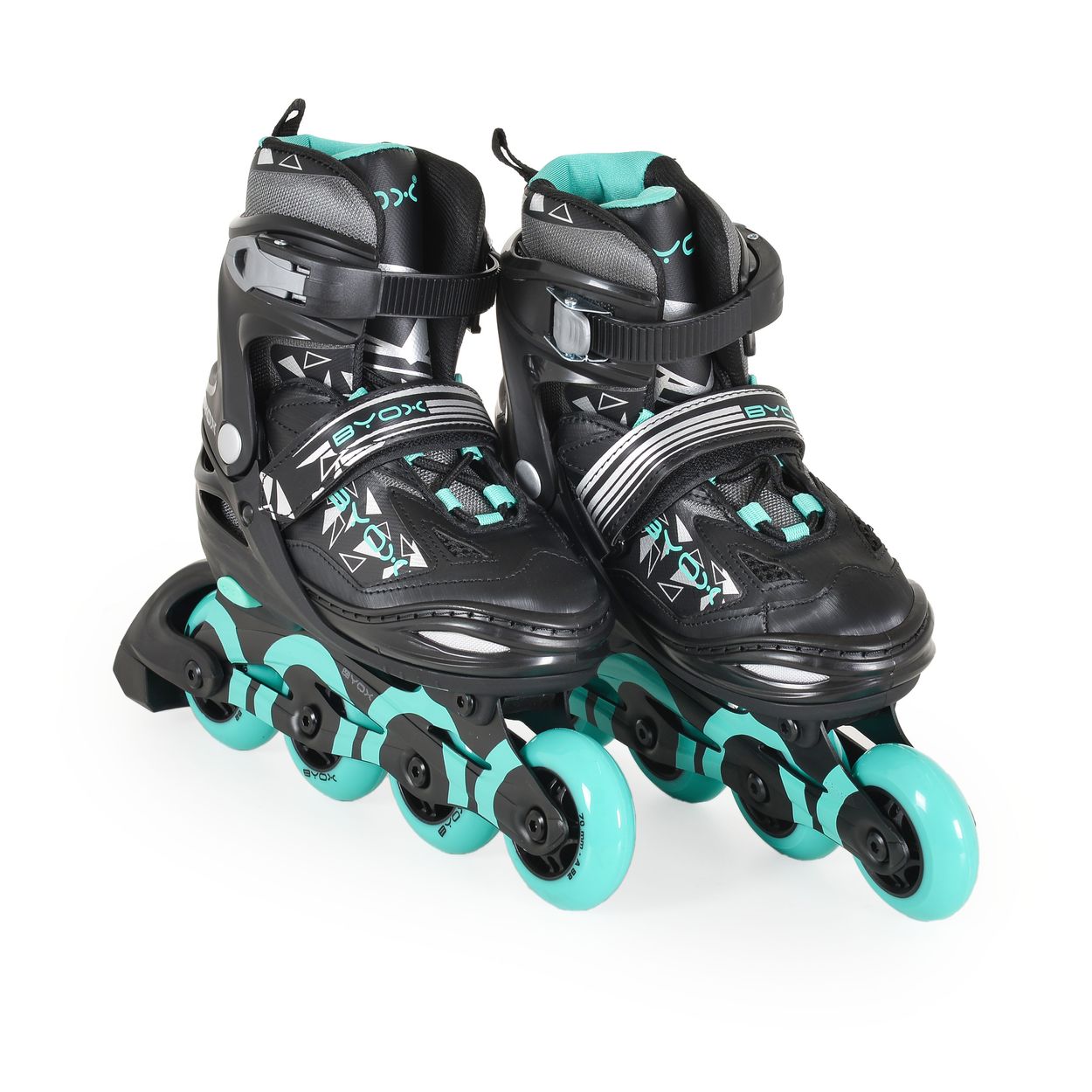 Byox Inliner Dazzle t&uuml;rkis PU-Rollen Bremse Tasche ABEC-5-Kugellager Ratschband Gr&ouml;&szlig;e S (30-33) 