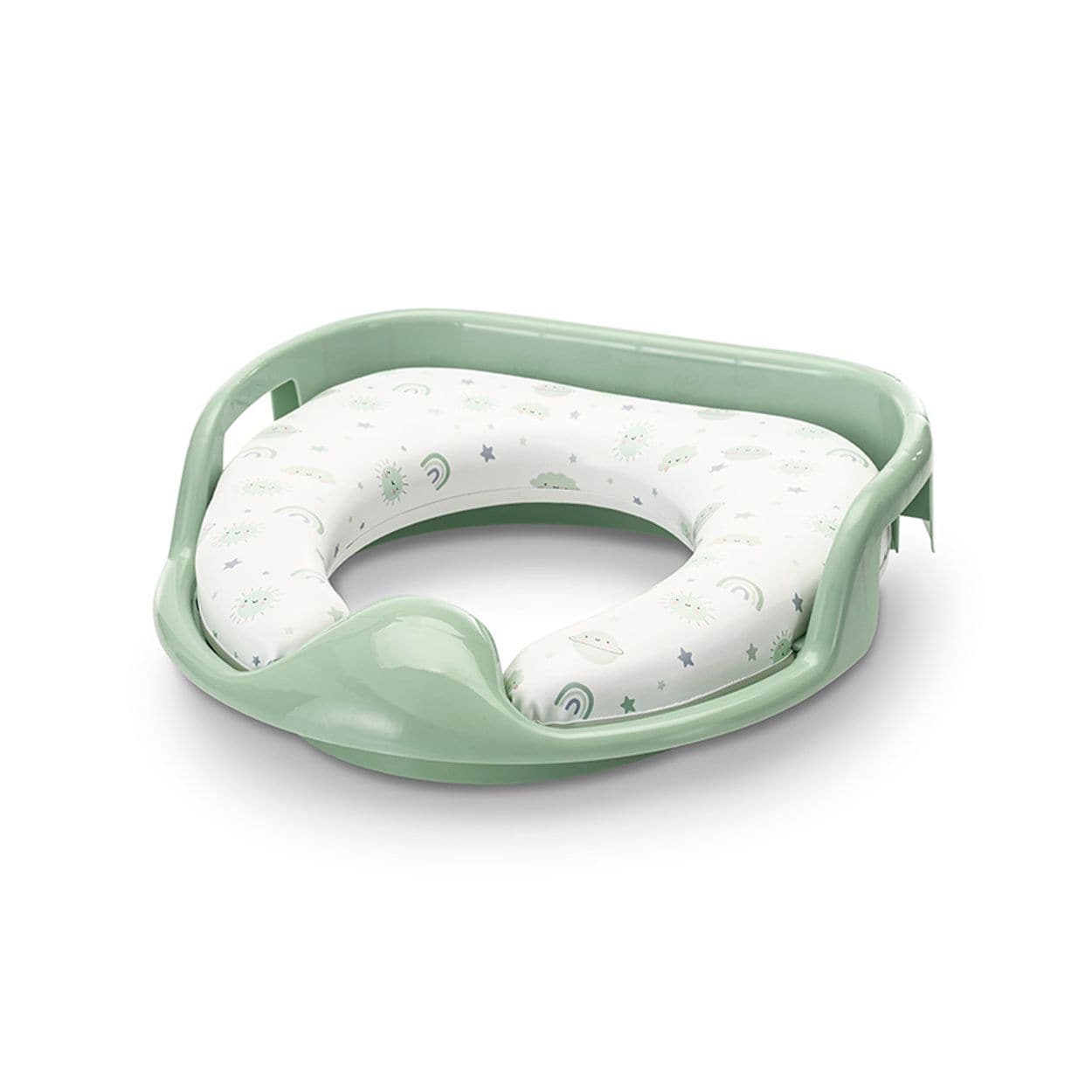 Lorelli Toilettensitz weich, Handgriffe, gepolstertes Sitzkissen, Spritzschutz dunkelgr&uuml;n 