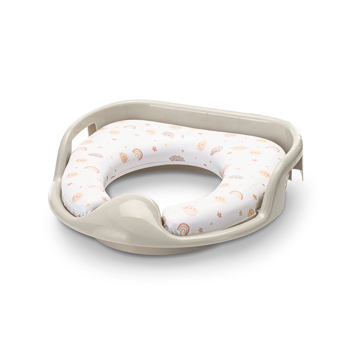Lorelli Toilettensitz weich, Handgriffe, gepolstertes Sitzkissen, Spritzschutz beige 