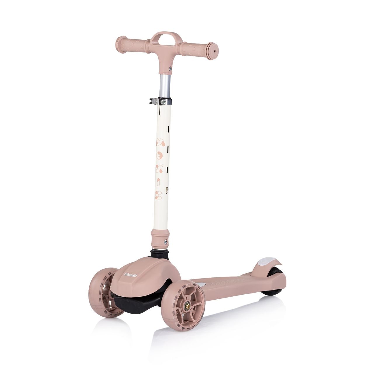 Chipolino Kinderroller Moxie Musik, Licht, klappbar, Tragegriff, 3-R&auml;der, Bremse rosa 