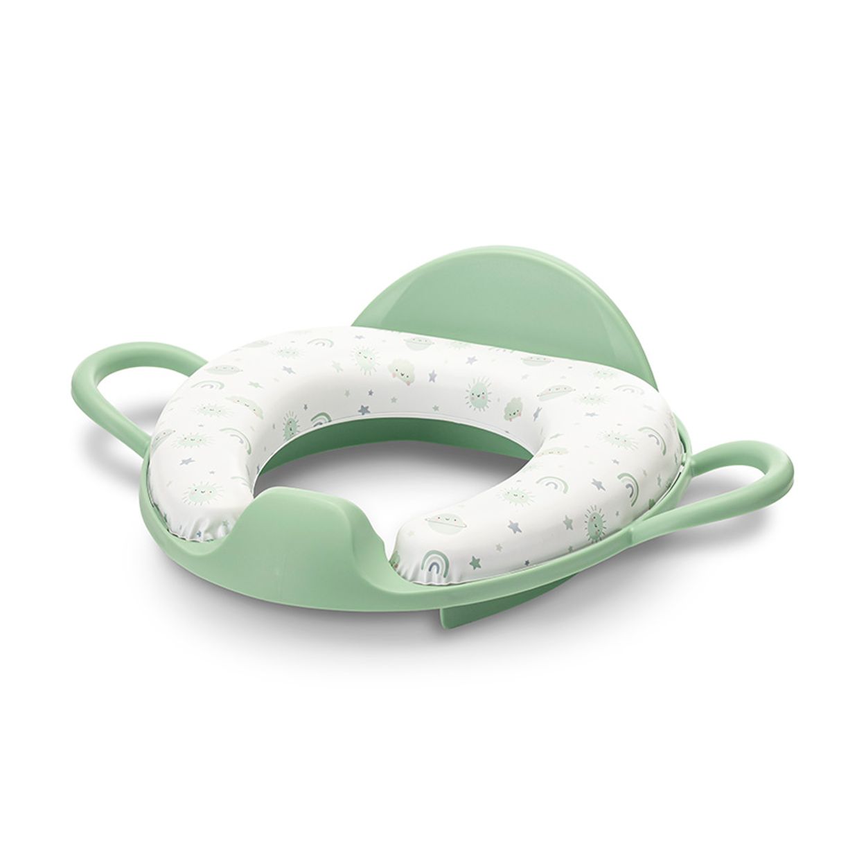 Lorelli Toilettensitz R&uuml;ckenlehne Handgriff gepolstert, Spritzschutz, Kunststoff hellgr&uuml;n 