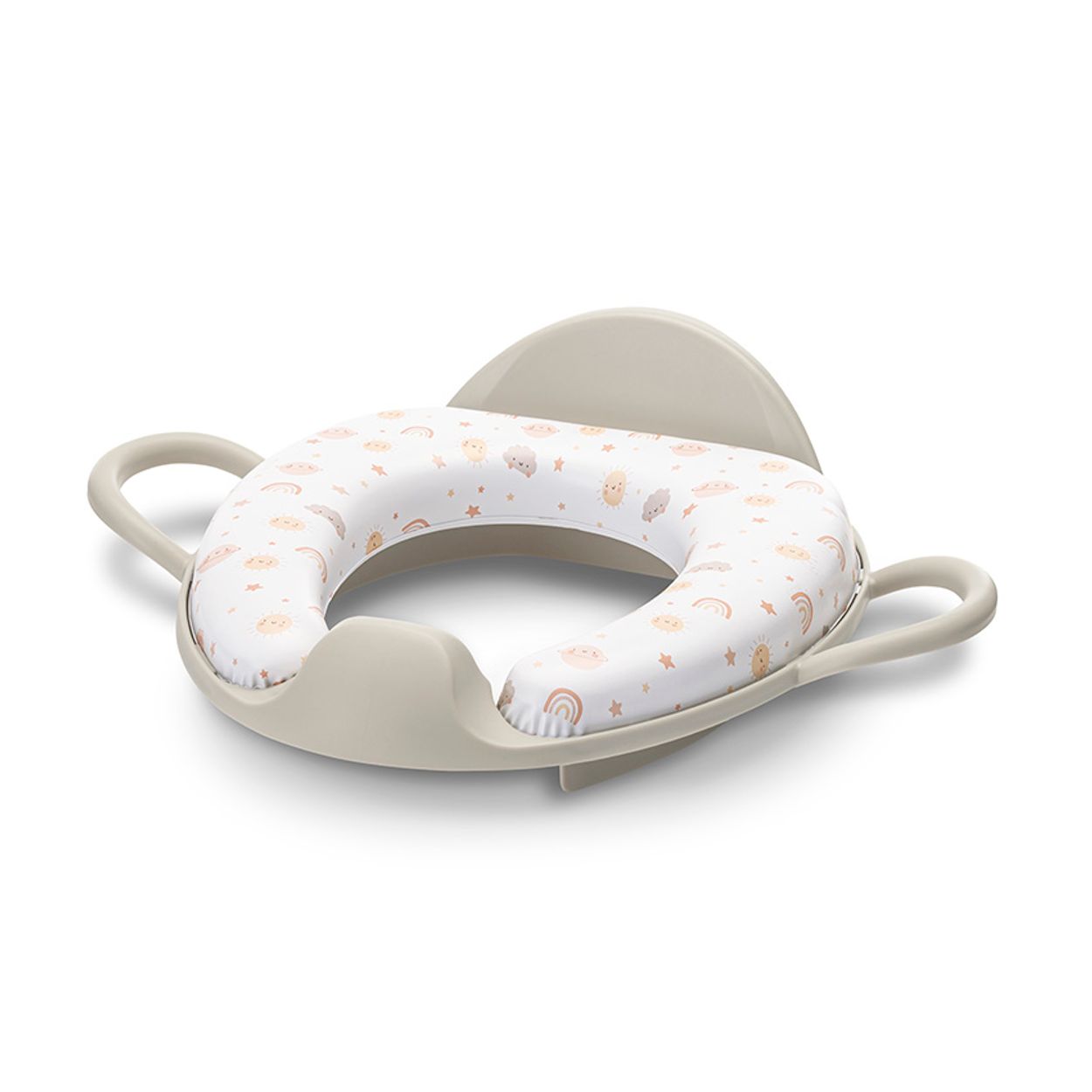 Lorelli Toilettensitz R&uuml;ckenlehne Handgriff gepolstert, Spritzschutz, Kunststoff beige 