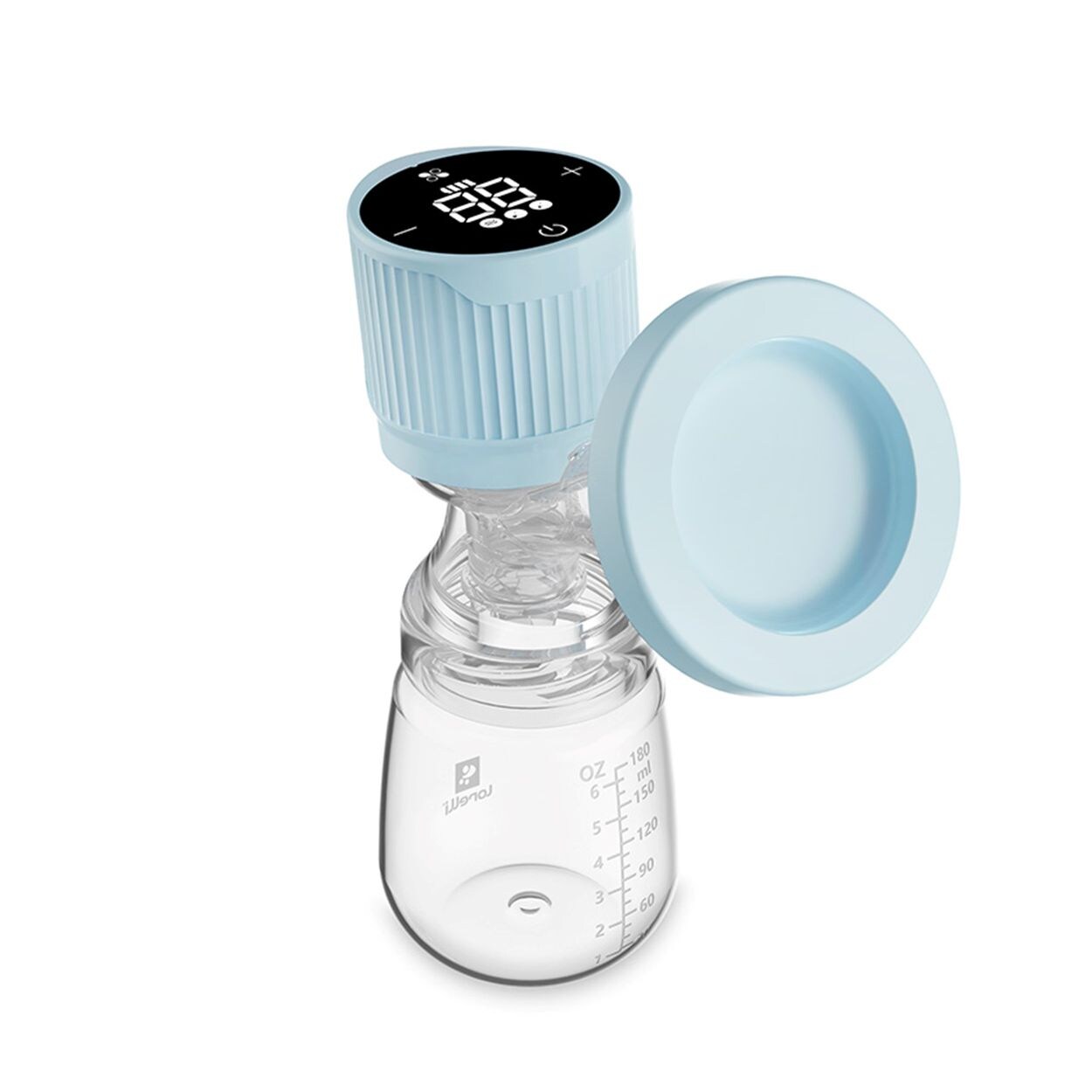 elektrische Milchpumpe Lila  Flasche LED-Anzeige Timer 3 Modi blau