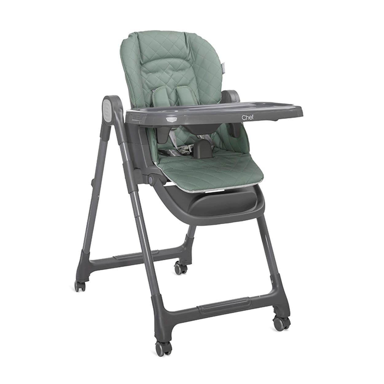 Lorelli Kinderhochstuhl Chef 3 in 1 klappbar Kinderstuhl Booster-Sitz Fu&szlig;st&uuml;tze gr&uuml;n 