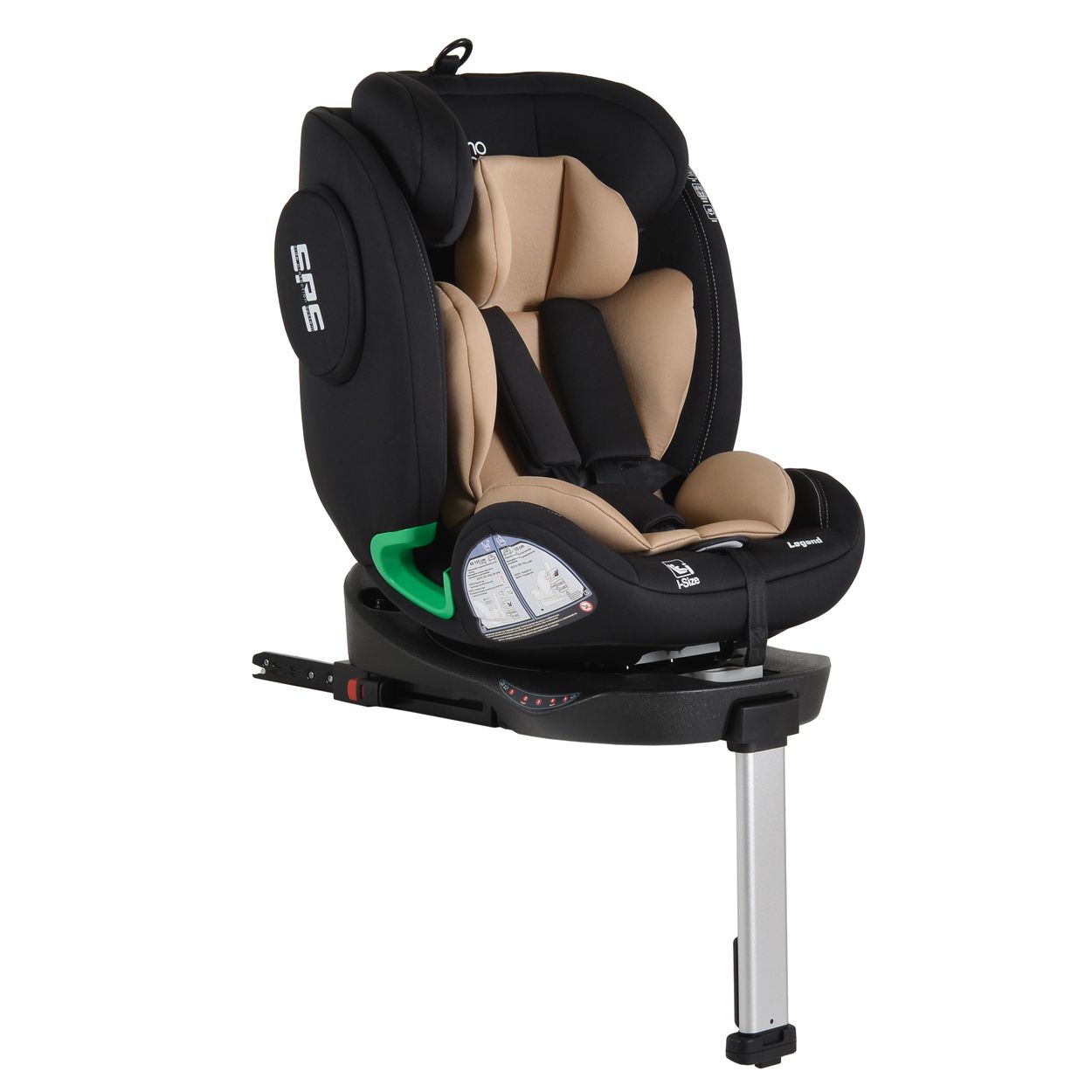Moni Kindersitz Legend i-Size (40-150cm) Isofix 360 Grad-Drehung St&uuml;tzbein SPS beige 