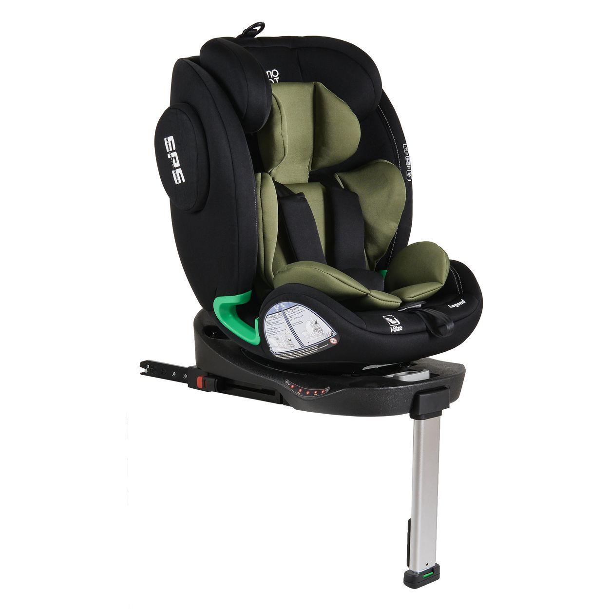 Moni Kindersitz Legend i-Size (40-150cm) Isofix 360 Grad-Drehung St&uuml;tzbein SPS gr&uuml;n 