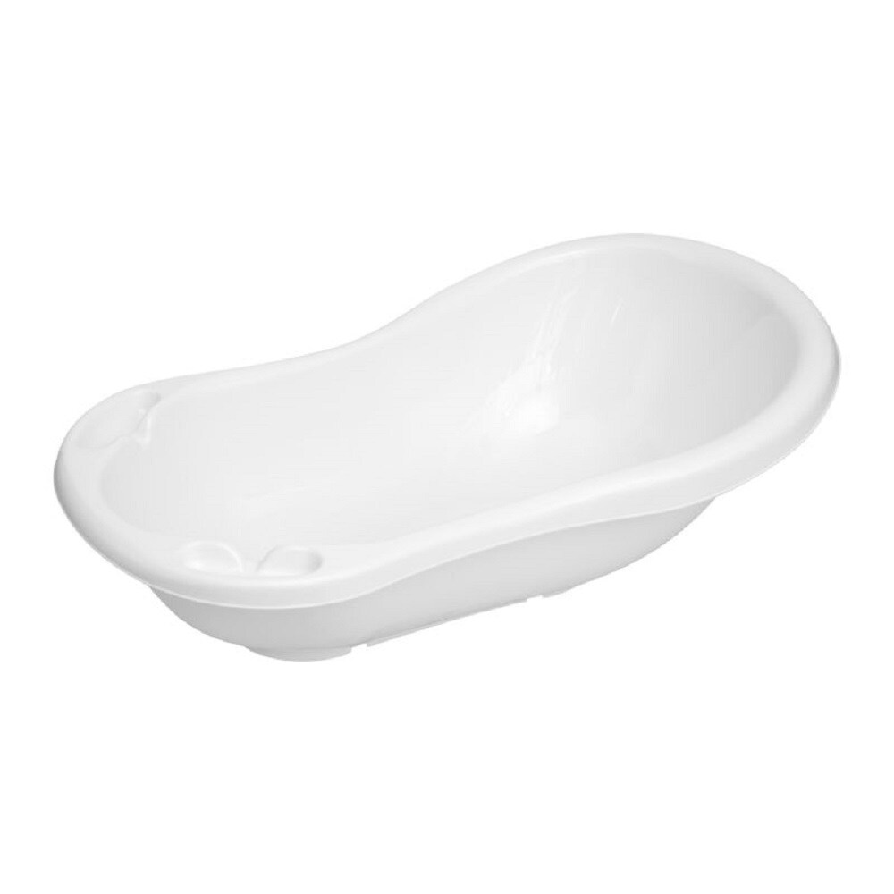 Lorelli Babybadewanne mit Ablagef&auml;cher, 84 cm lang, ergonomische Form ab Geburt weiss 