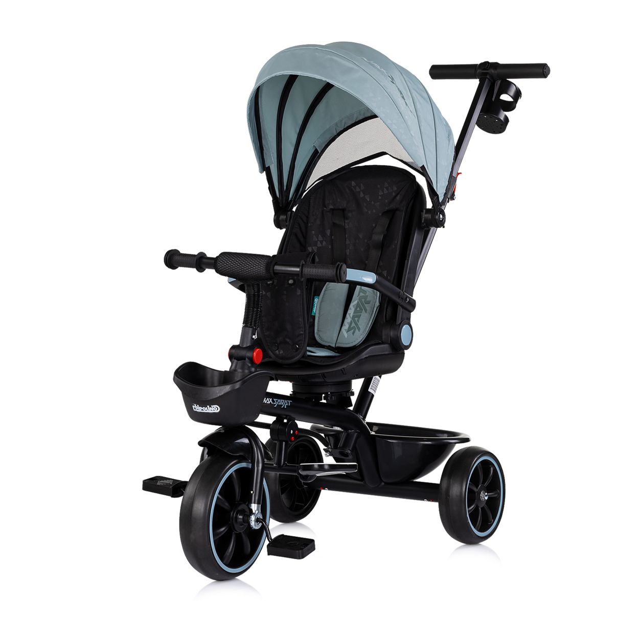 Chipolino Tricycle Max Sport 2 in 1, Dreirad, Becherhalter, Sitz umkehrbar, Korb hellblau 