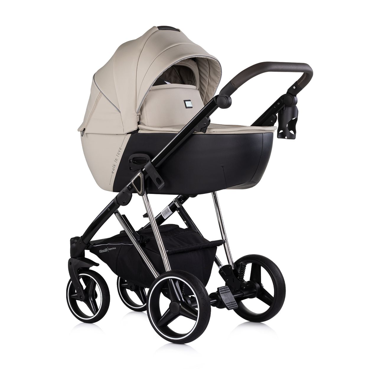 Chipolino Kombikinderwagen 3 in 1 Imperium Babyschale Babywanne Tasche Korb Gurt beige 